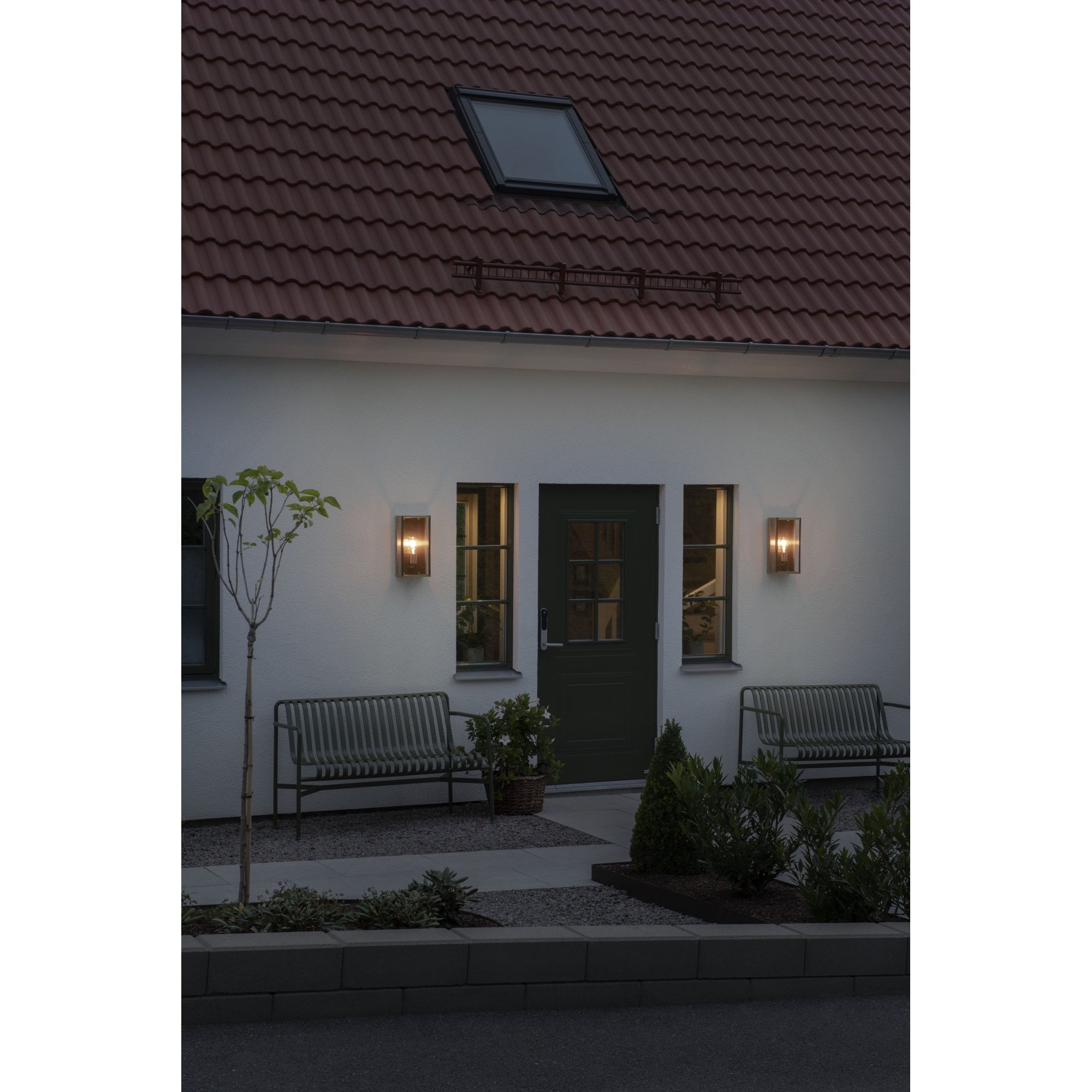 Konstsmide Carpi Large Half Lantern - Brass