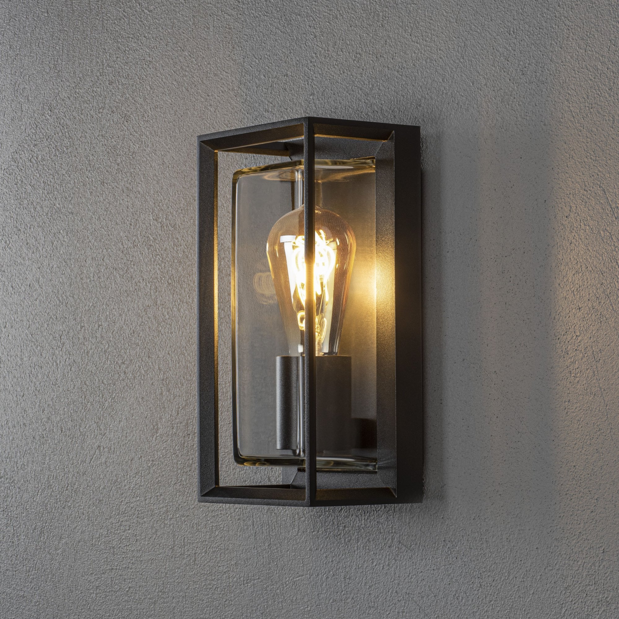 Konstsmide Brindisi Half Lantern with PIR - Matt Black