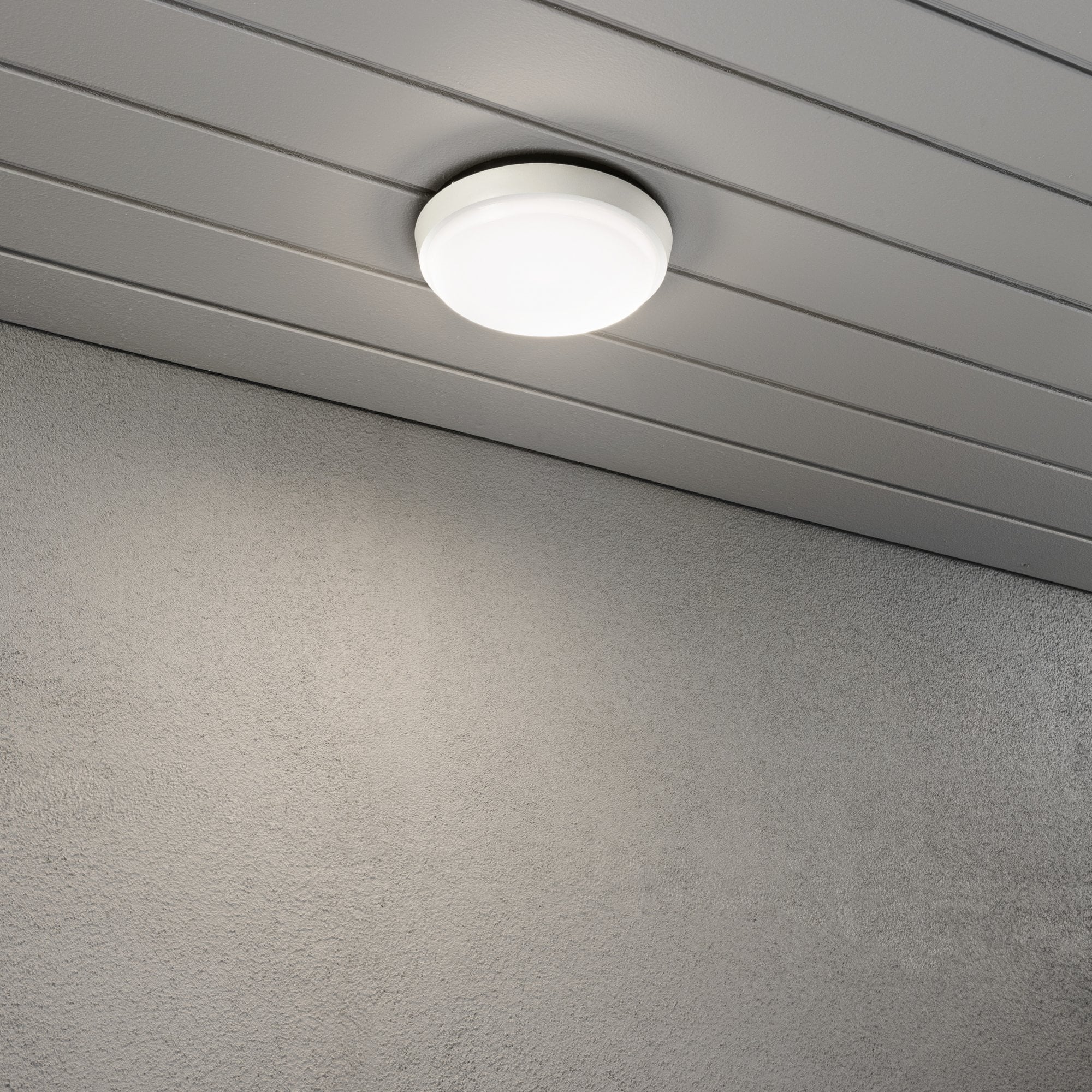 Konstsmide Casena Round LED Flush Fitting - Matt White