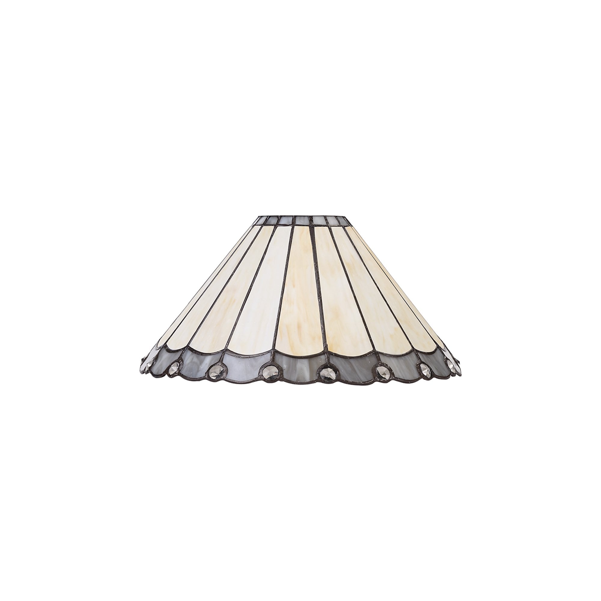 Fabula Amberley 30cm Tiffany Shade - Grey & Cream - Shade Only