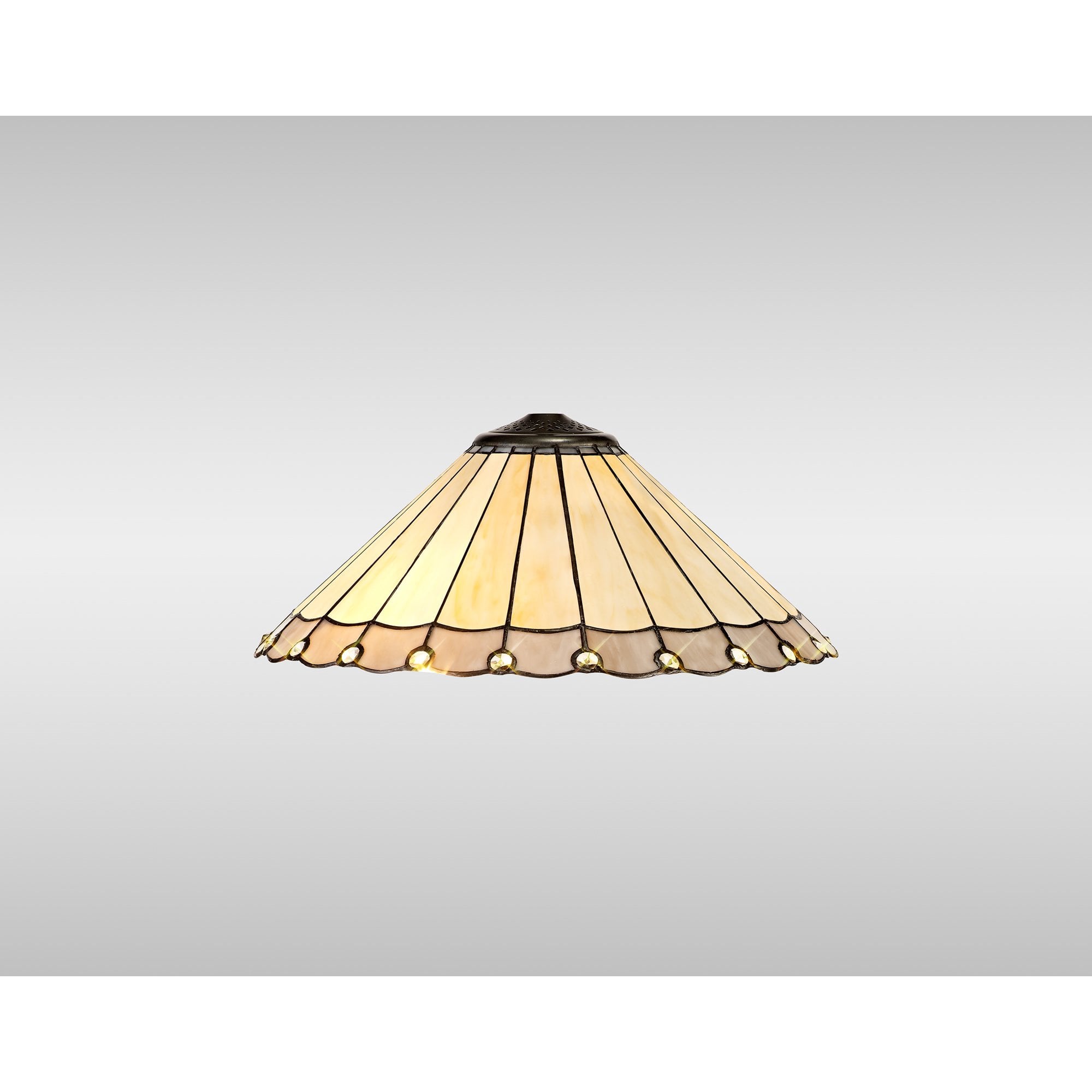 Fabula Amberley 40cm Tiffany Shade - Grey & Cream - Shade Only