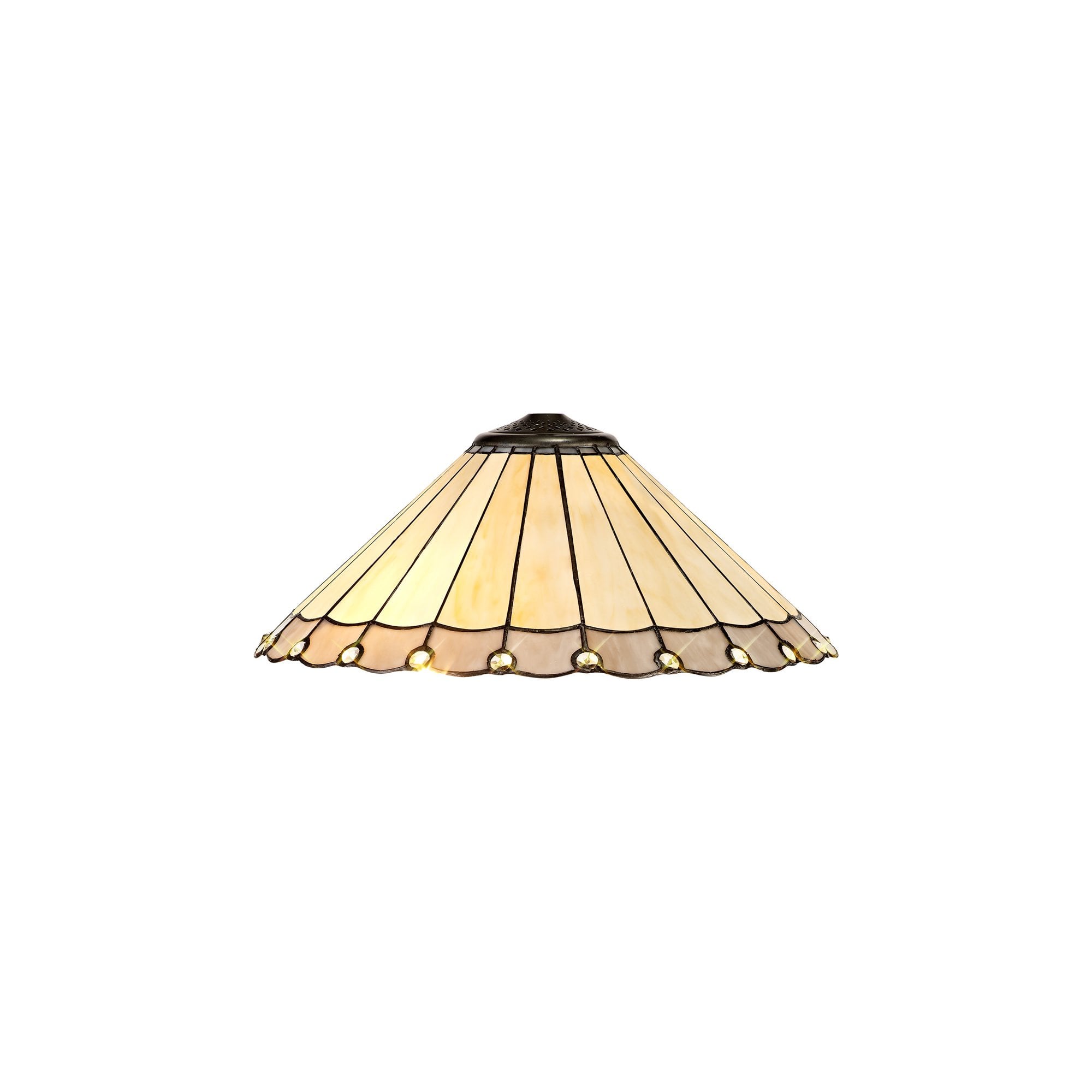 Fabula Amberley 40cm Tiffany Shade - Grey & Cream - Shade Only
