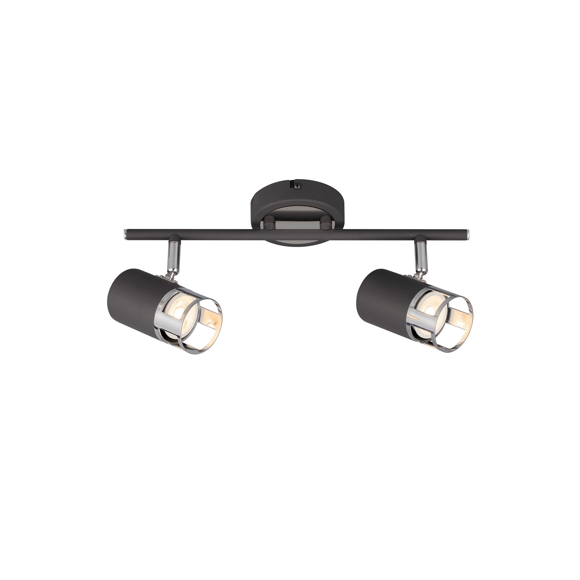 Fabula Amesbury 2 Light Linear Bar Spotlight - Graphite & Polished Chrome