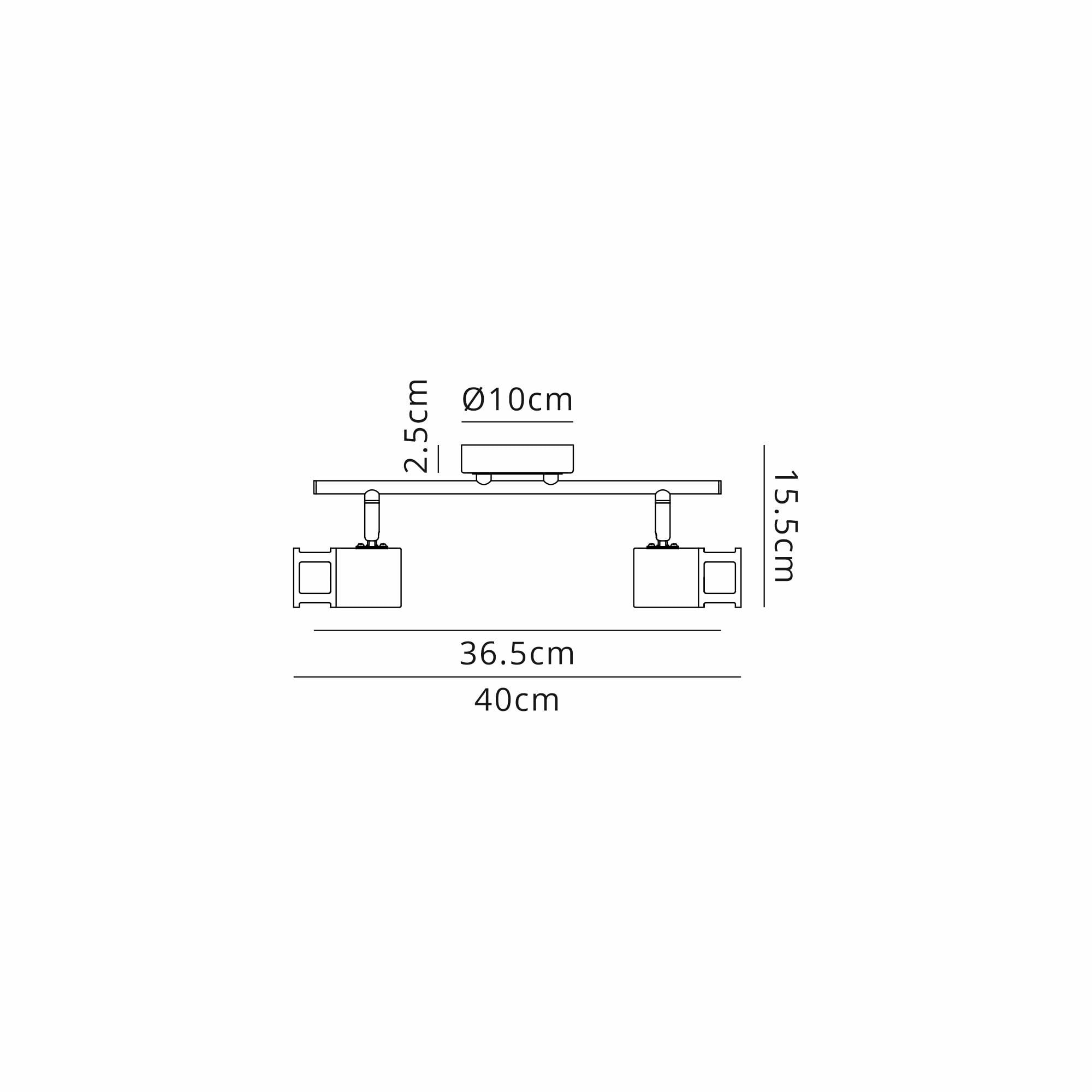 Fabula Amesbury 2 Light Linear Bar Spotlight - Graphite & Polished Chrome