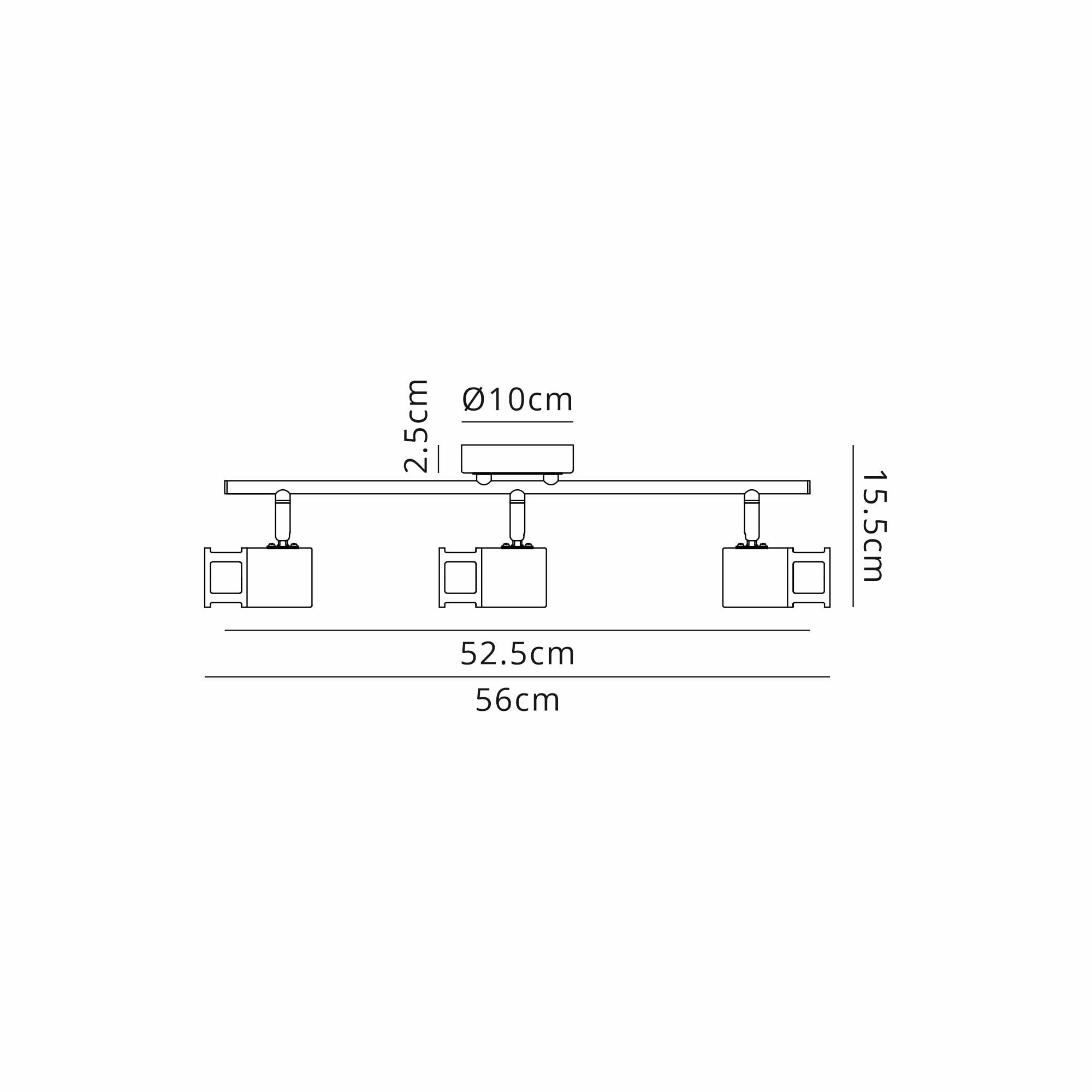 Fabula Amesbury 3 Light Linear Bar Spotlight - Graphite & Polished Chrome