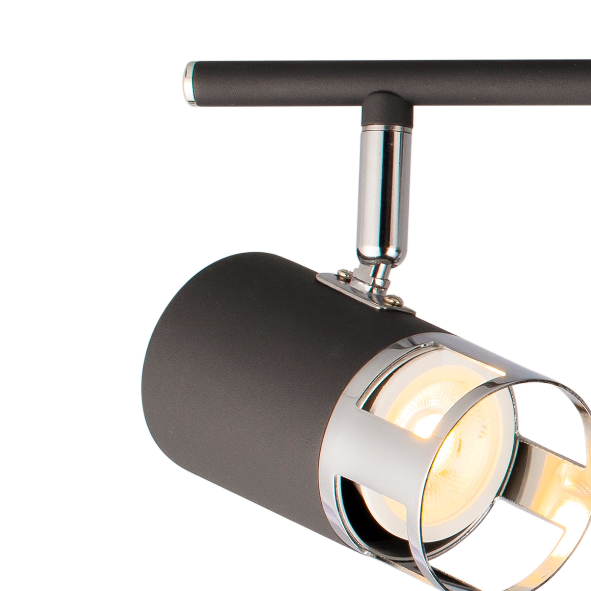 Fabula Amesbury 4 Light Linear Bar Spotlight - Graphite & Polished Chrome