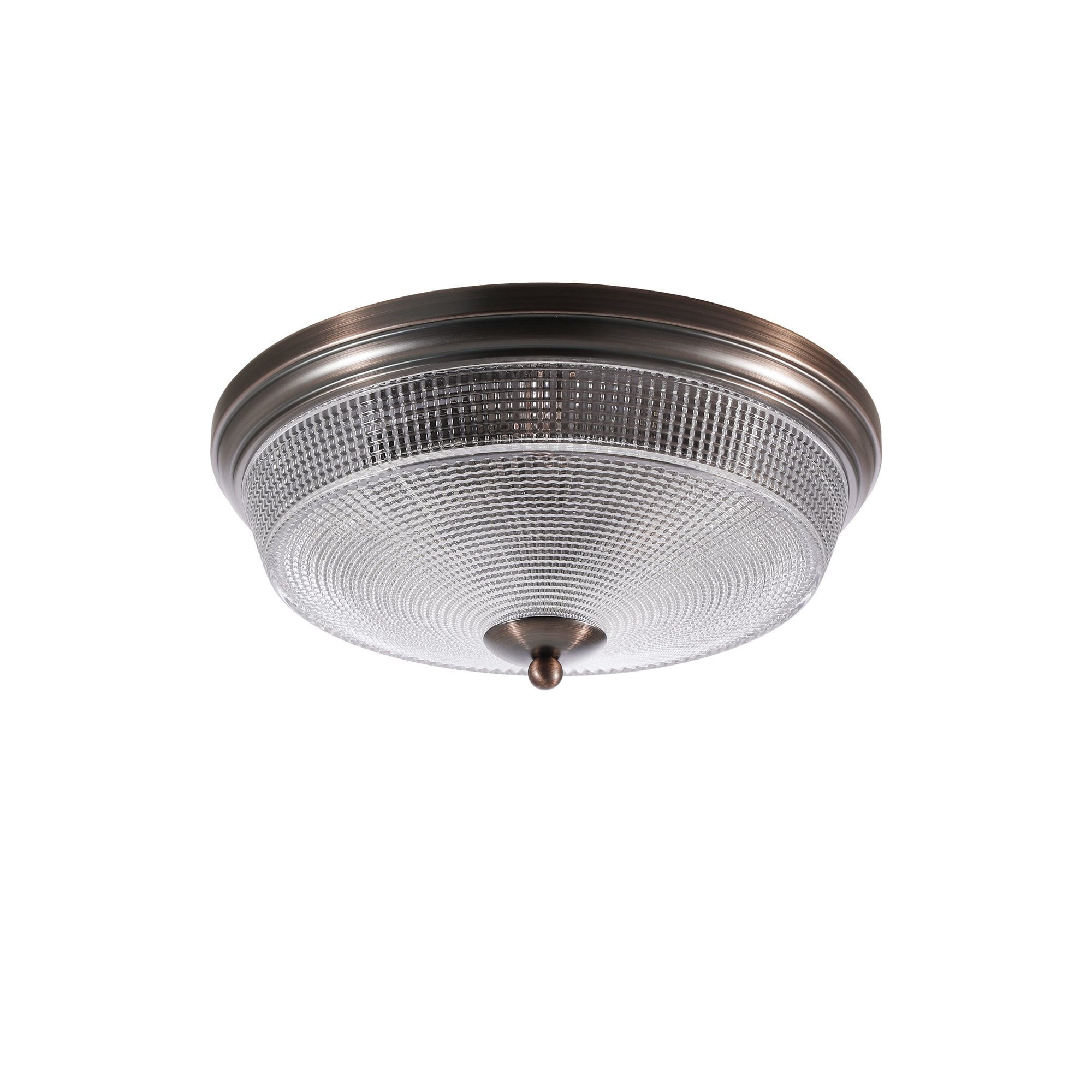 Fabula Antlers 2 Light Flush Light - Bronze & Prismatic Glass - IP44