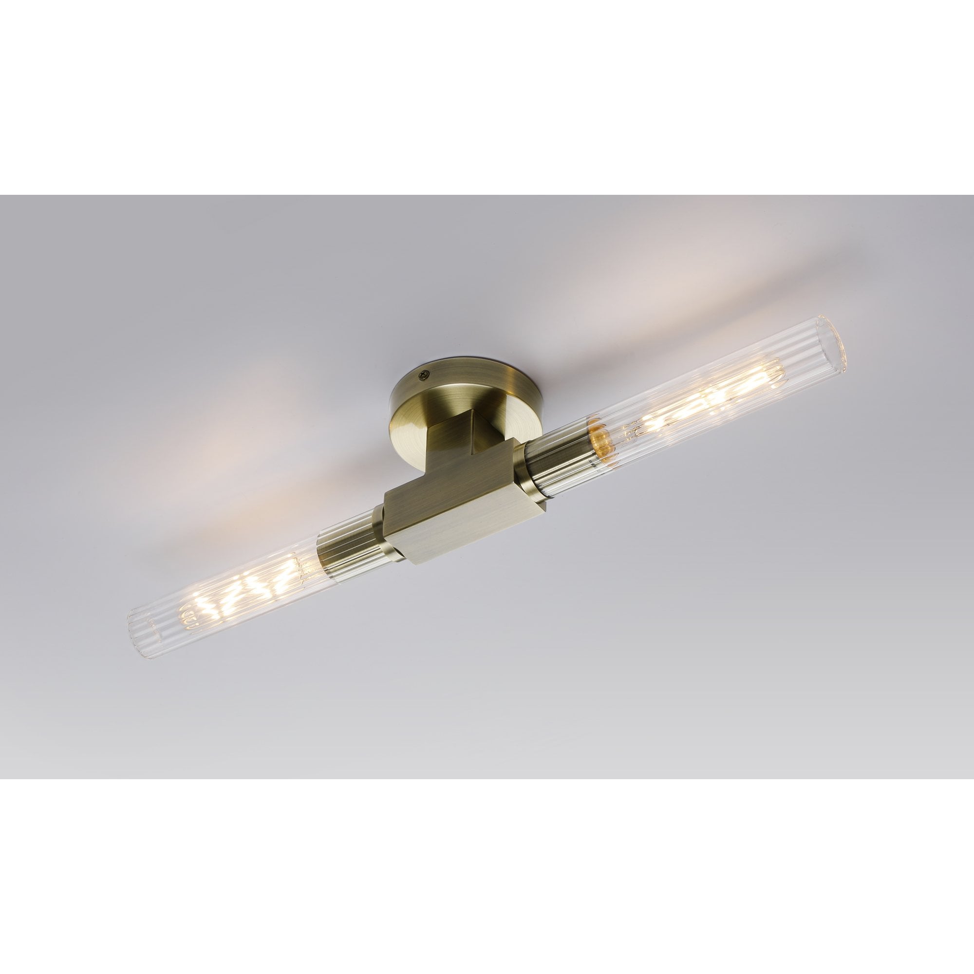 Fabula Beech Tree 2 Light Flush Light - Antique Brass - IP44