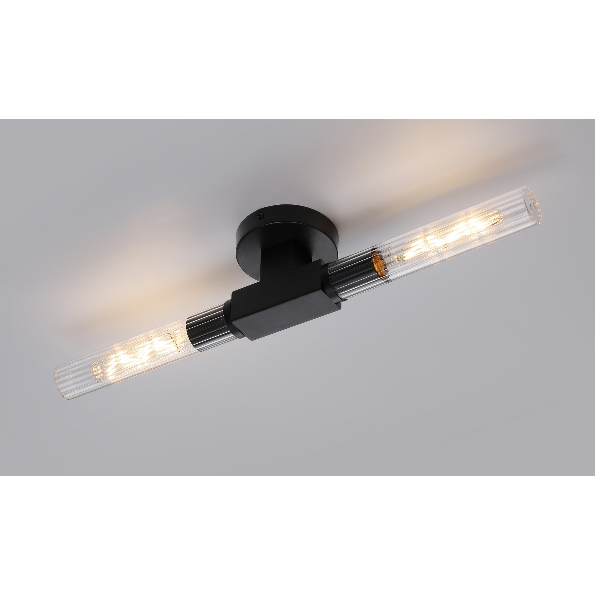 Fabula Beech Tree 2 Light Flush Light - Satin Black - IP44