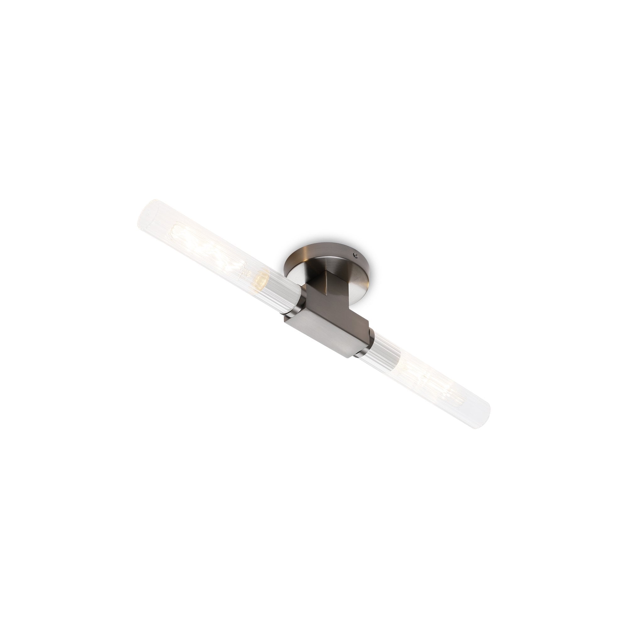 Fabula Beech Tree 2 Light Flush Light - Satin Nickel - IP44