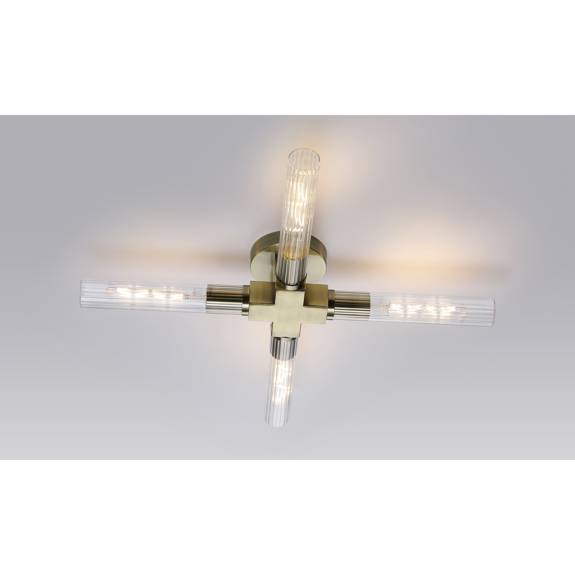 Fabula Beech Tree 4 Light Flush Light - Antique Brass - IP44