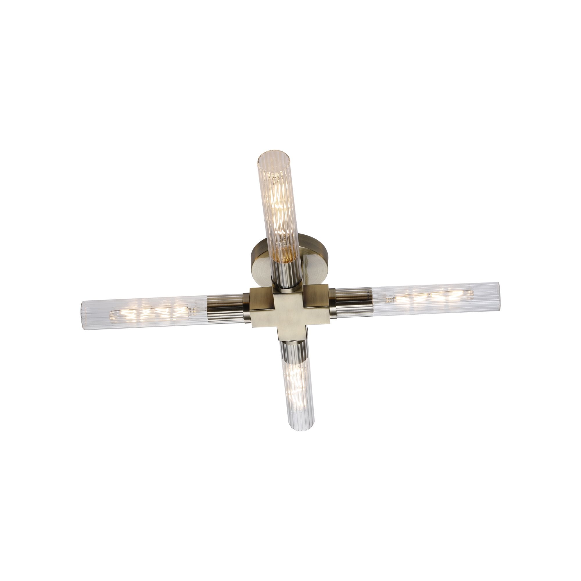Fabula Beech Tree 4 Light Flush Light - Antique Brass - IP44
