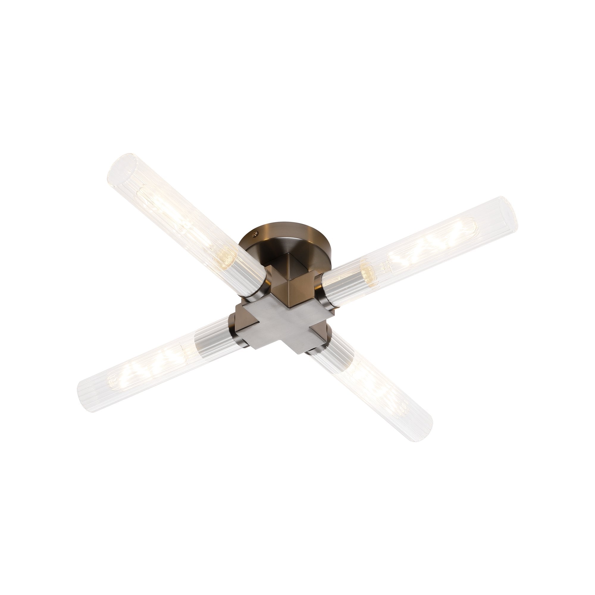 Fabula Beech Tree 4 Light Flush Light - Satin Nickel - IP44