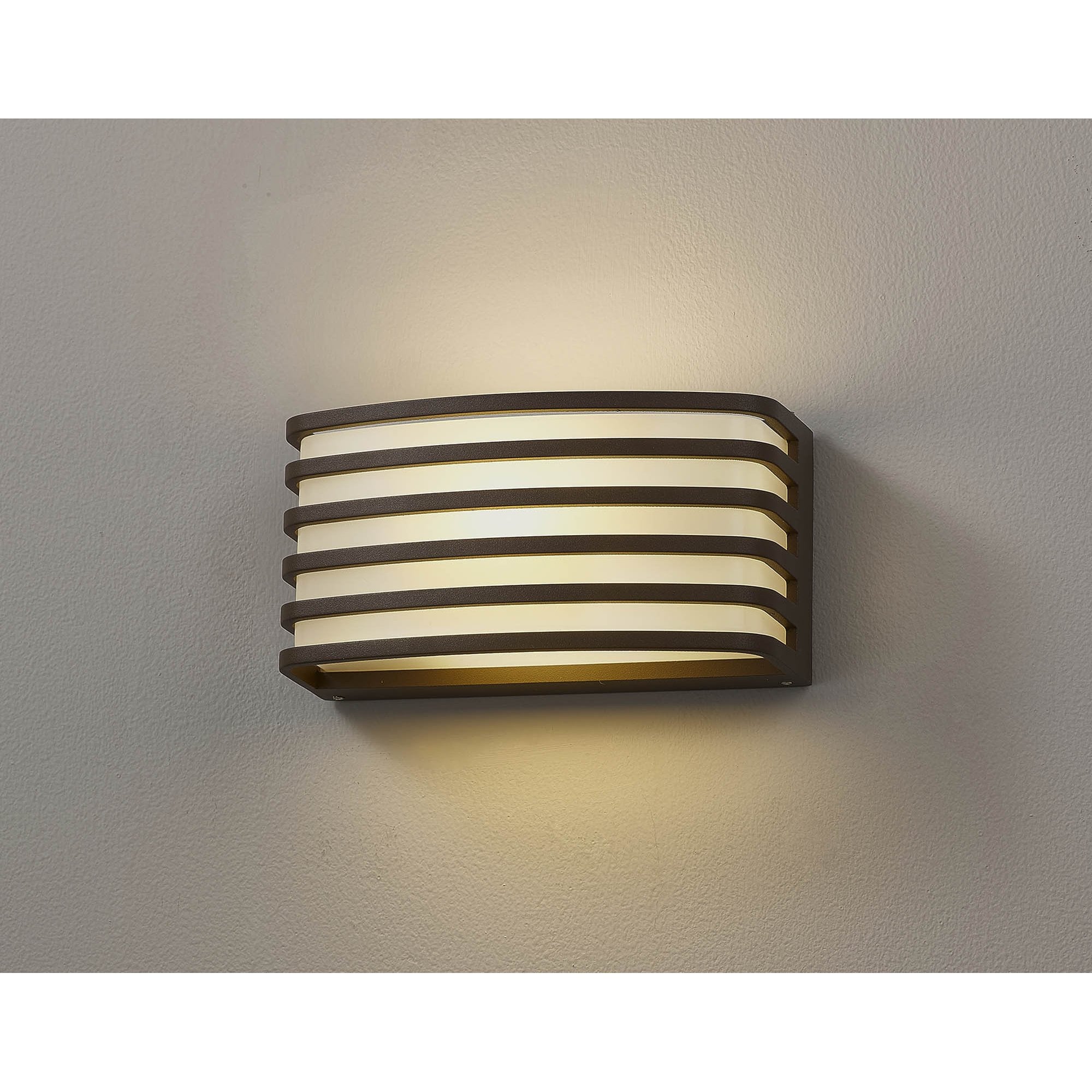 Fabula Blandford Wall Lamp - Matt Brown & Opal PC Shade