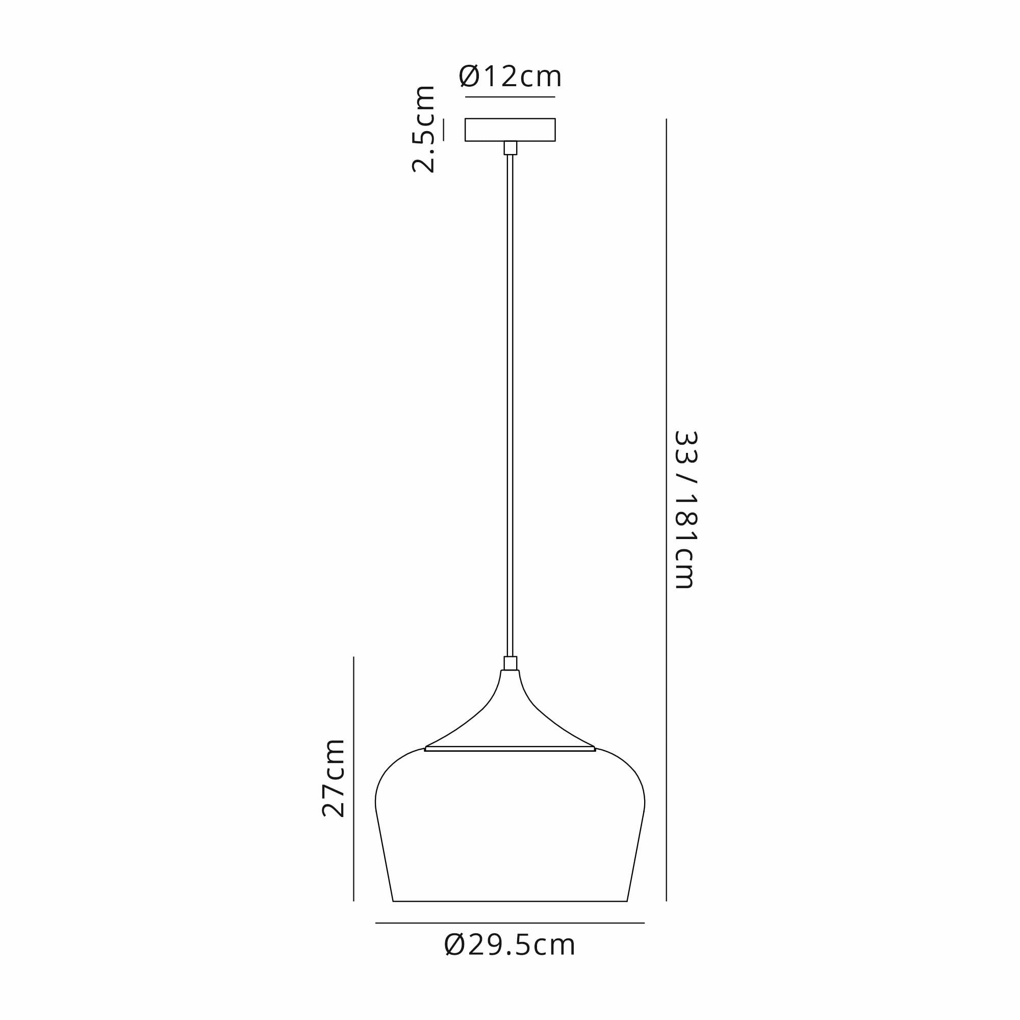 Fabula Buxton 32cm Pendant - Black & Gold