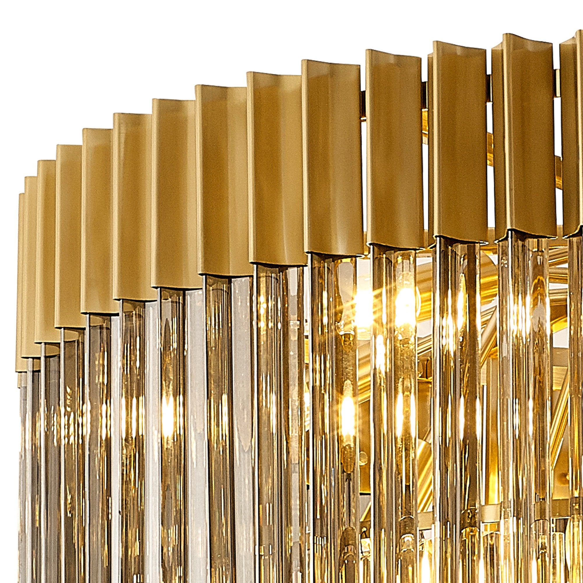 Fabula Cedar 19 Light Pendant - Brass & Smoke Sculpted Glass
