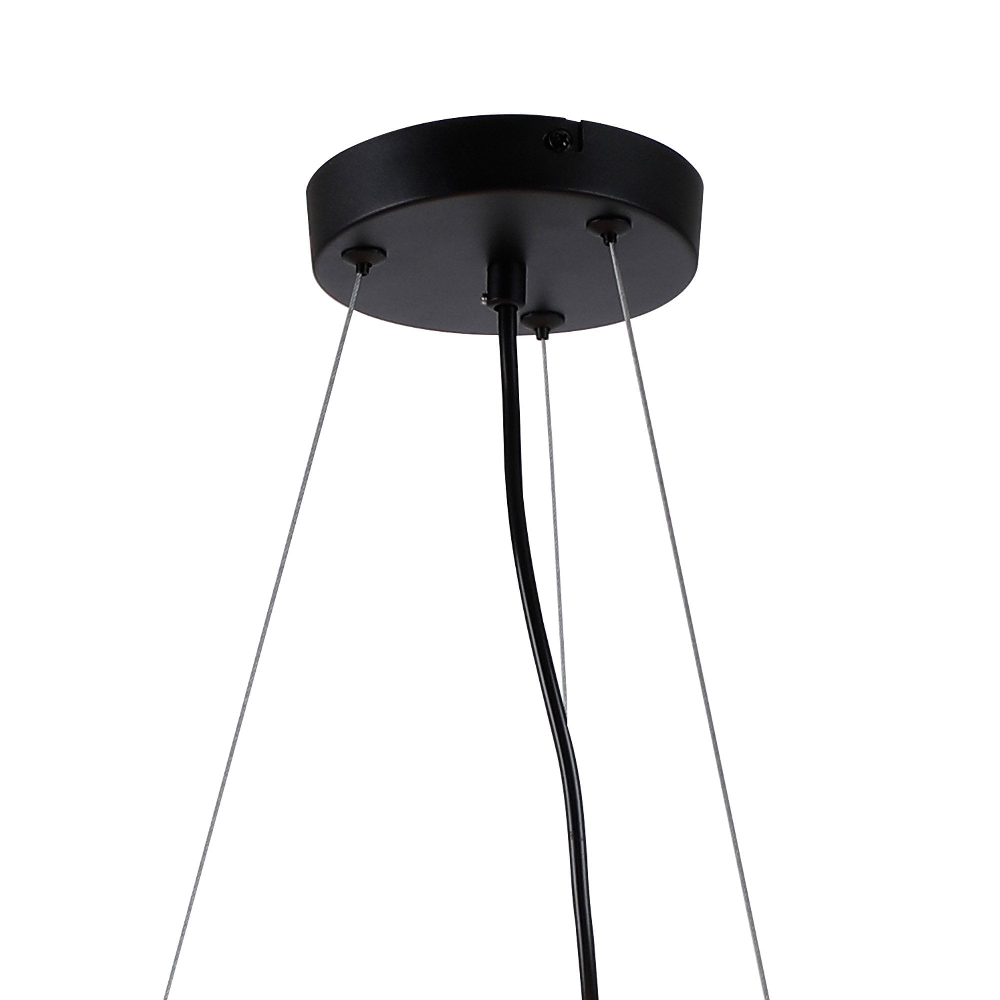 Fabula Deacon 16 Light Circular Pendant - Satin Black & Amber Plated Glass