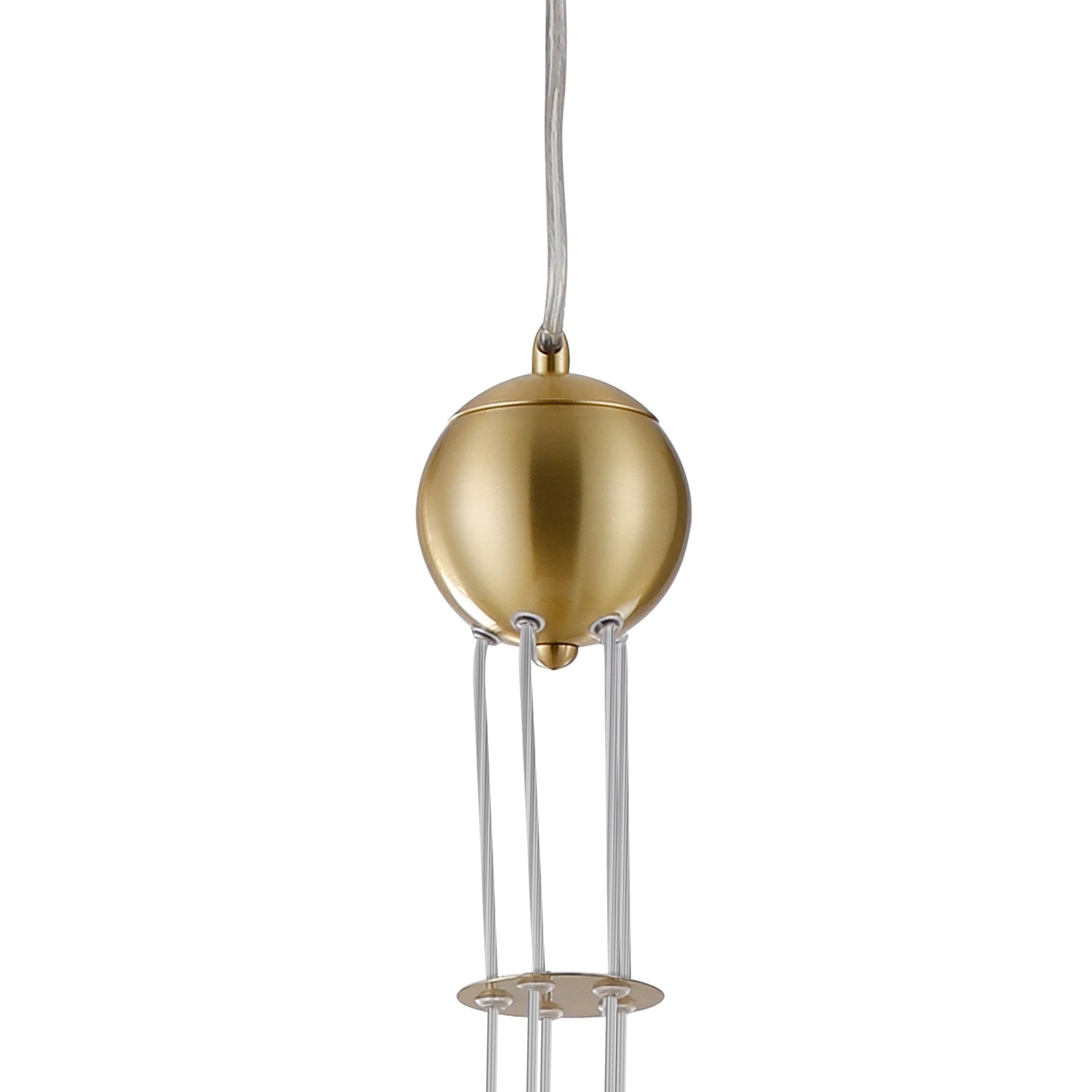 Fabula Deacon 5 Light Pendant - Satin Gold & Opal Glass