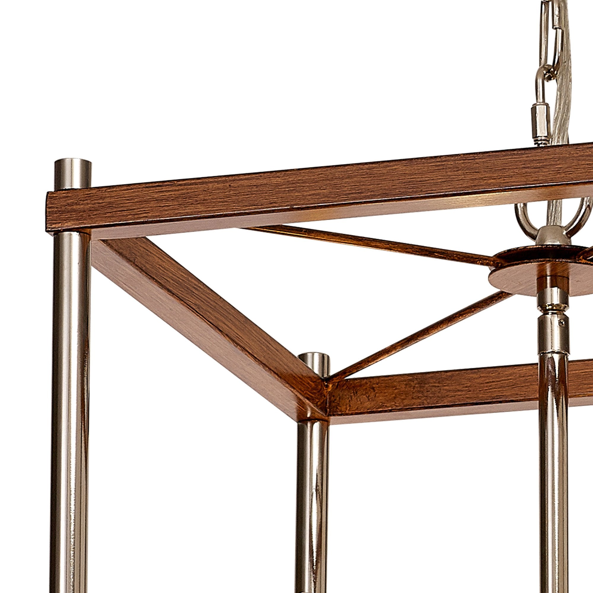 Fabula Douglas 4 Light Pendant - Walnut & Polished Nickel