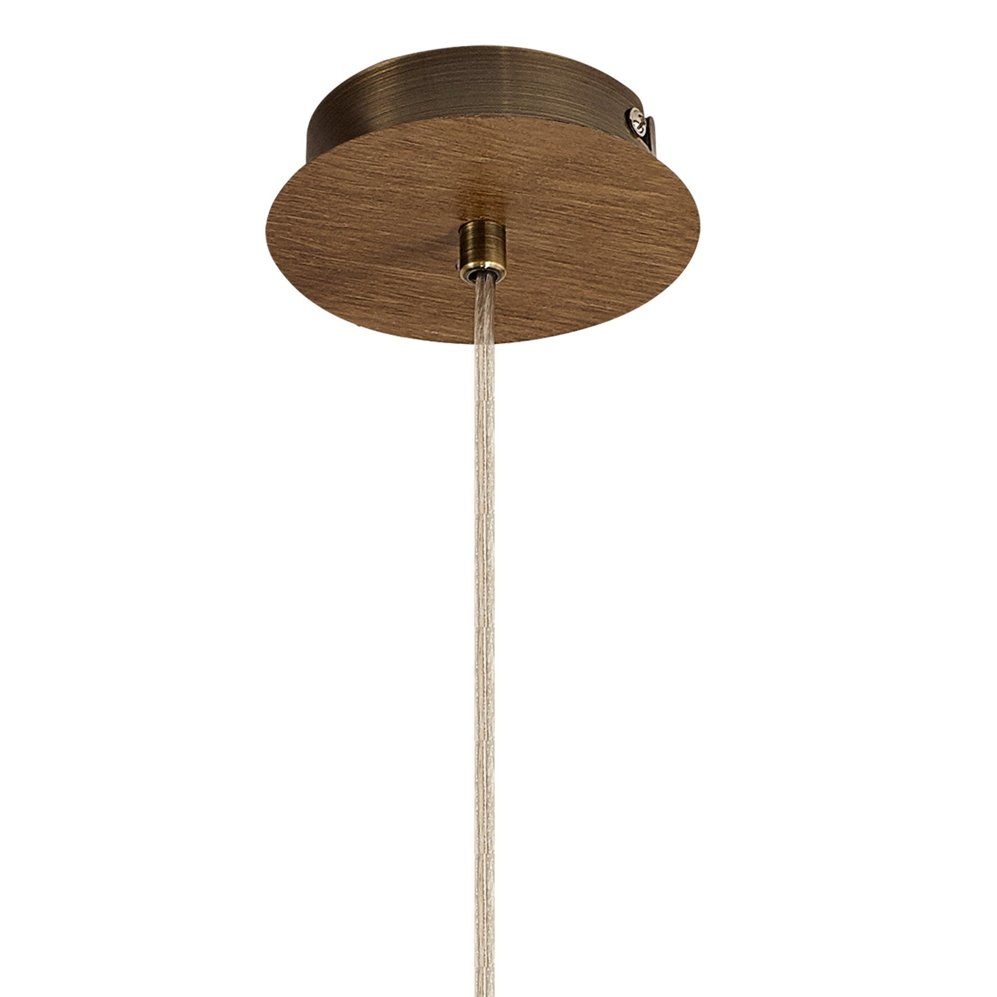 Fabula Douglas Single Pendant - Medium Oak & Antique Brass