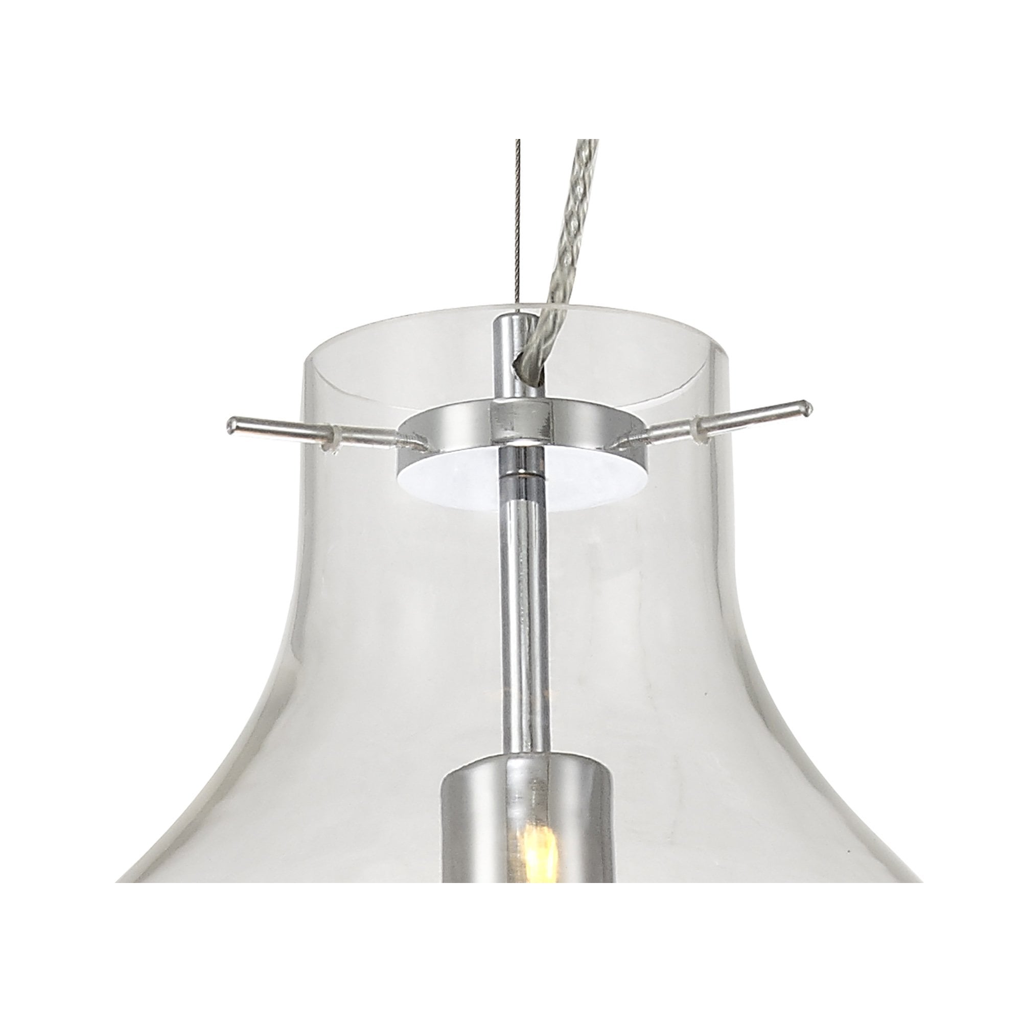 Fabula Elgar 28cm Round Pendant - Chrome & Clear Glass
