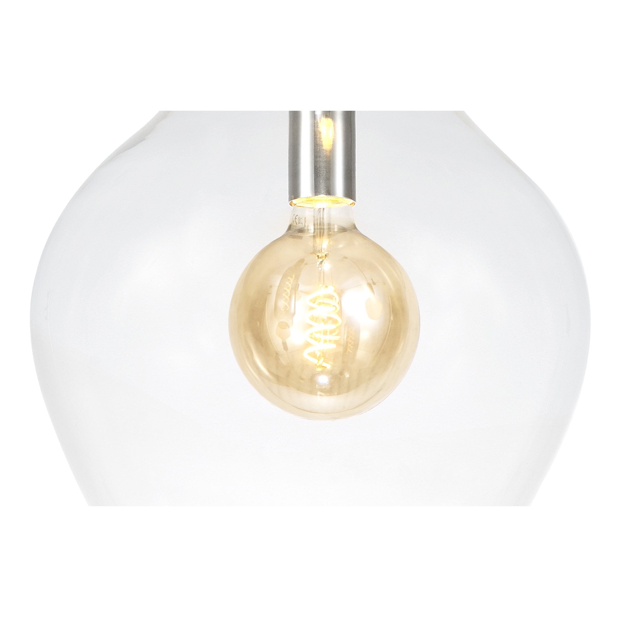 Fabula Elgar 38cm Round Pendant - Chrome & Clear Glass