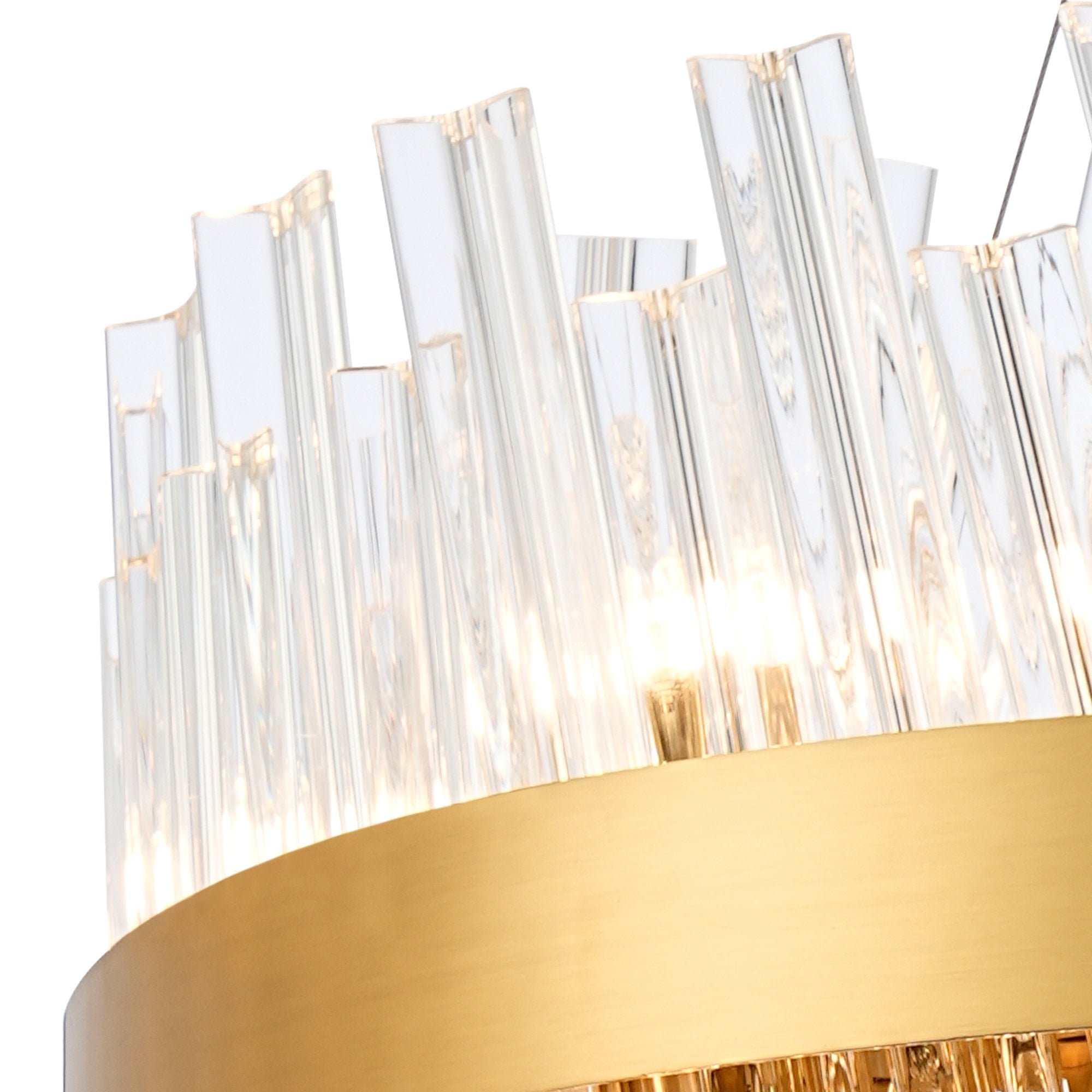 Fabula Farnley 18 Light Round Pendant - Brass & Clear Glass