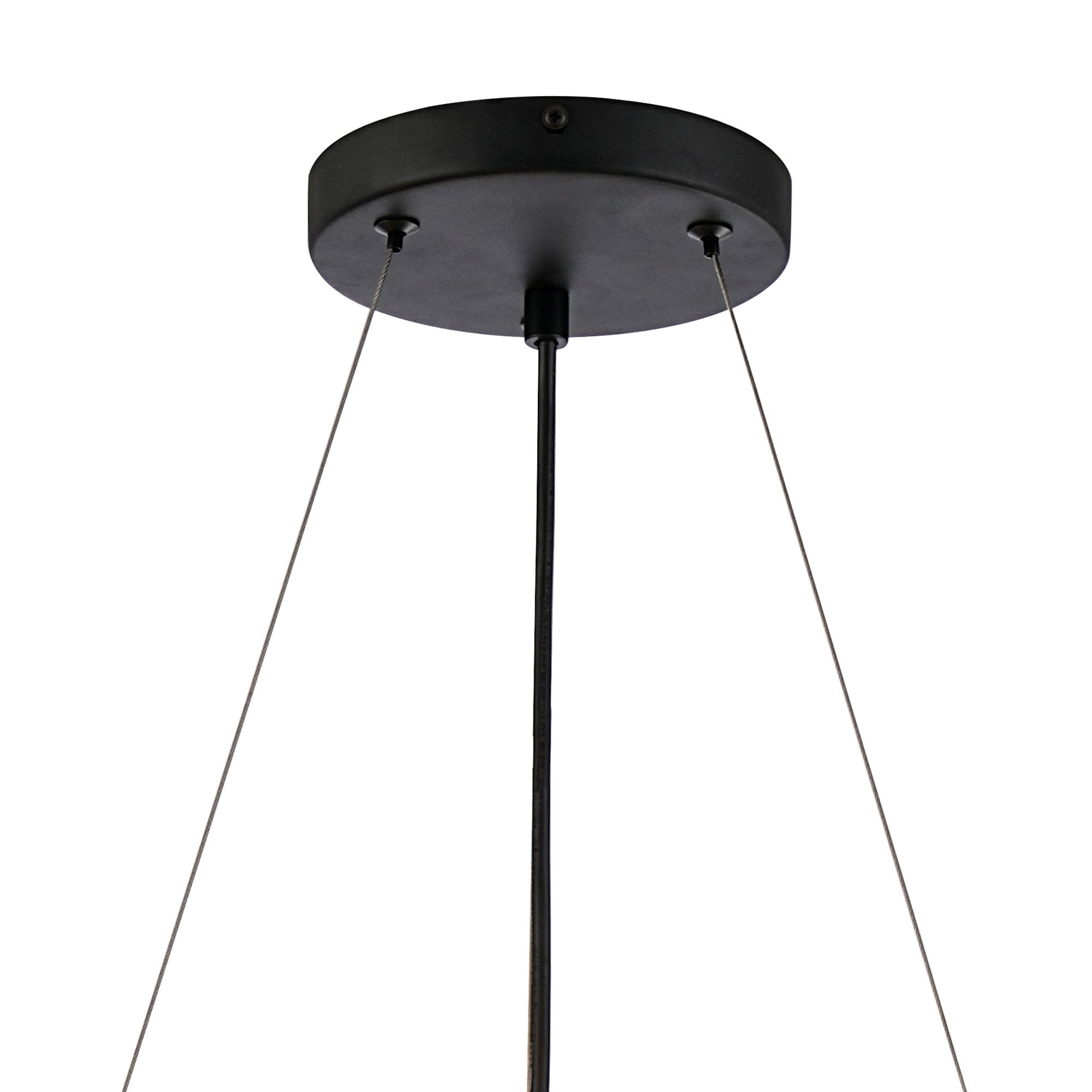 Fabula Farnley 18 Light Round Pendant - Satin Black & Clear Glass