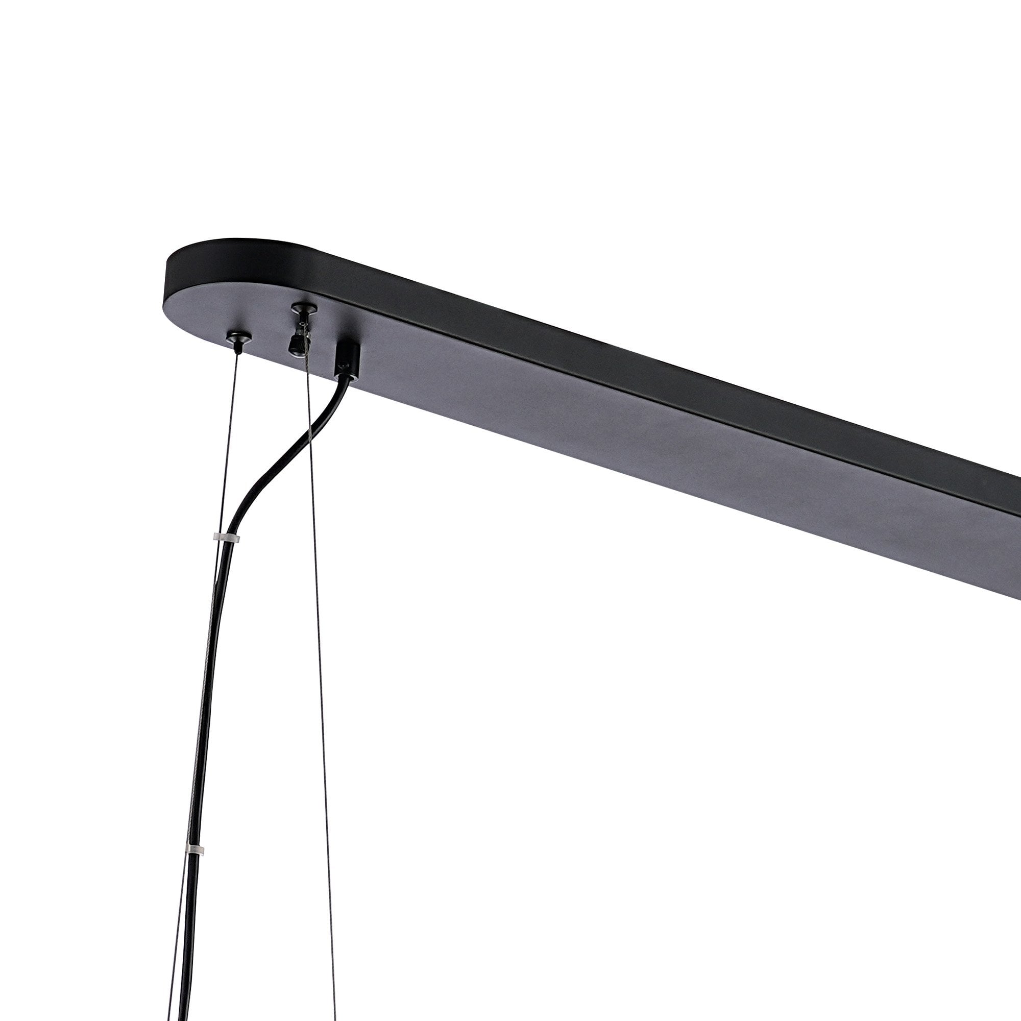 Fabula Farnley 36 Light Oblong Pendant - Satin Black & Amber Glass