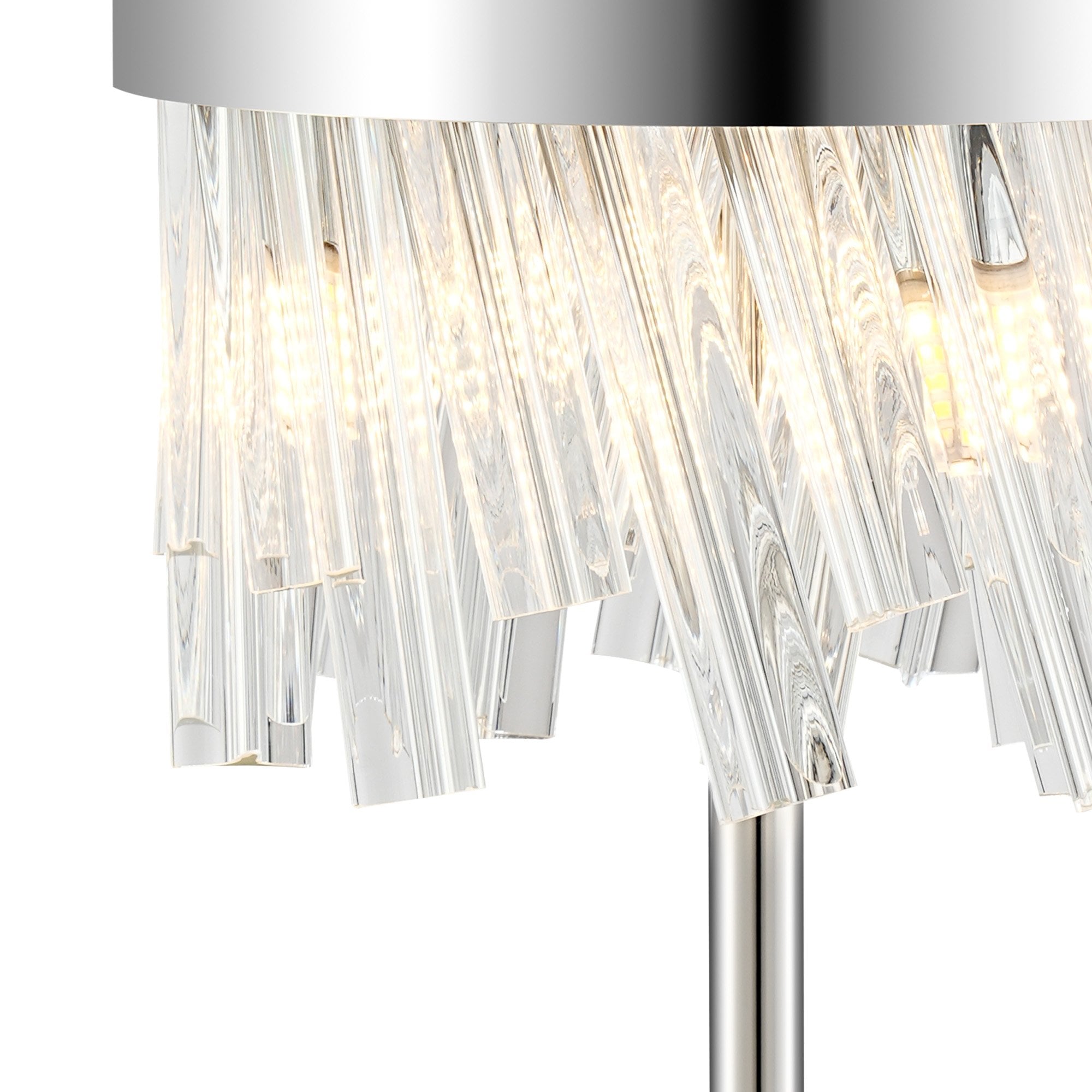 Fabula Farnley 6 Light Table Lamp - Polished Nickel & Clear Glass