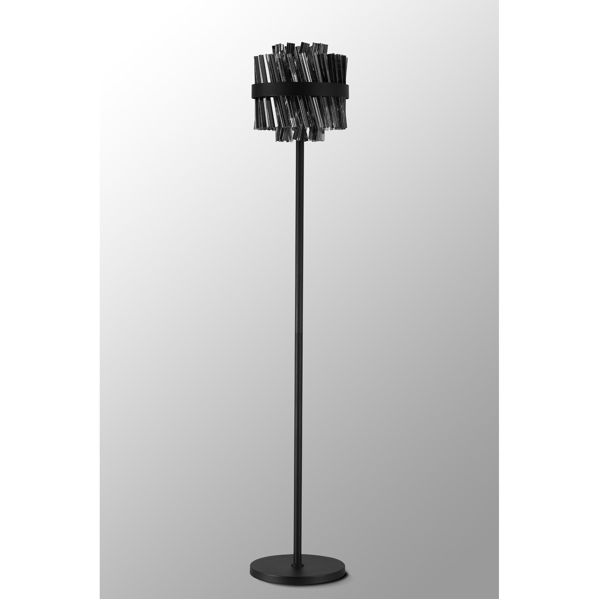 Fabula Farnley 8 Light Floor Lamp - Satin Black & Smoked Glass