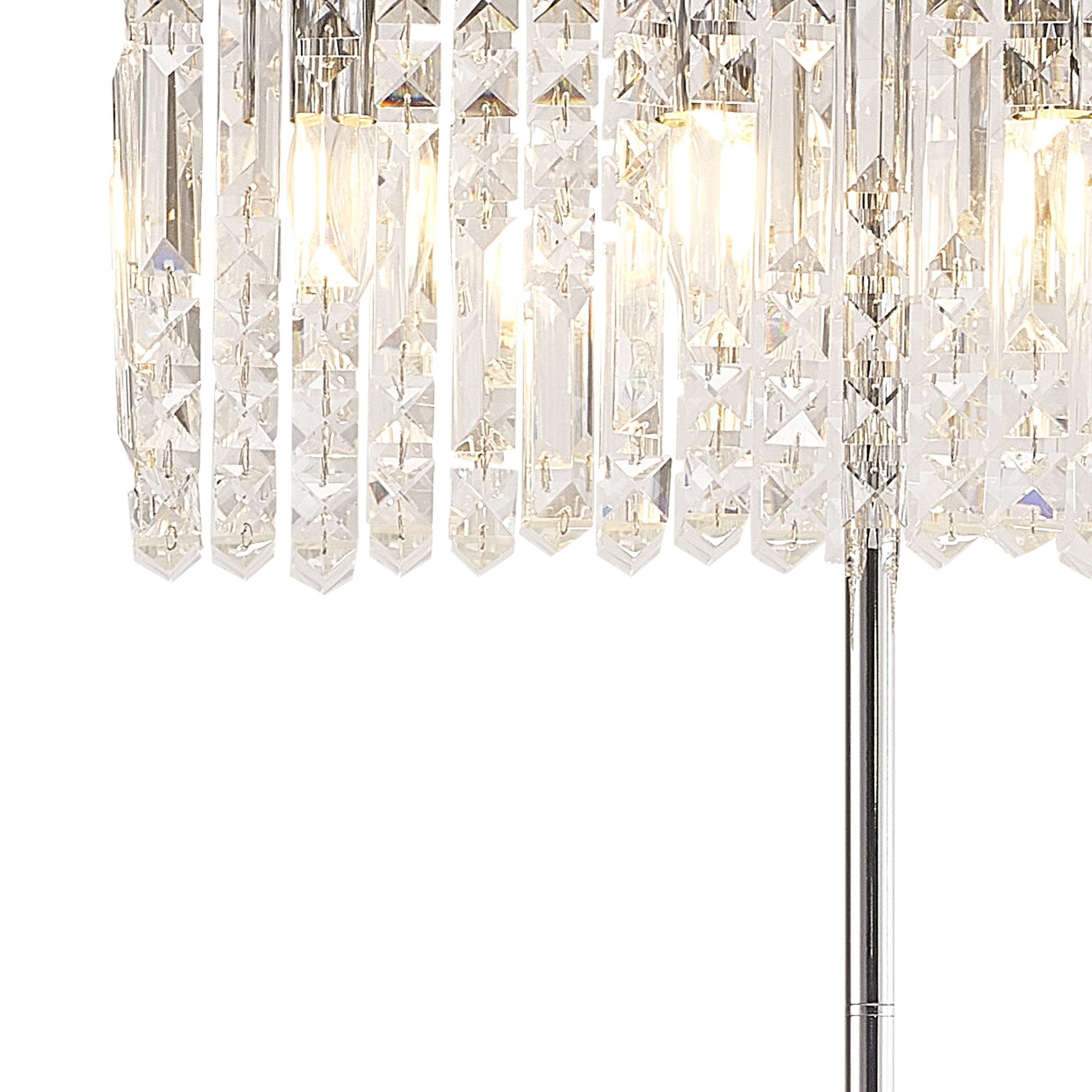 Fabula Fernbank 4 Light Rectangular Floor Lamp - Polished Chrome & Crystal