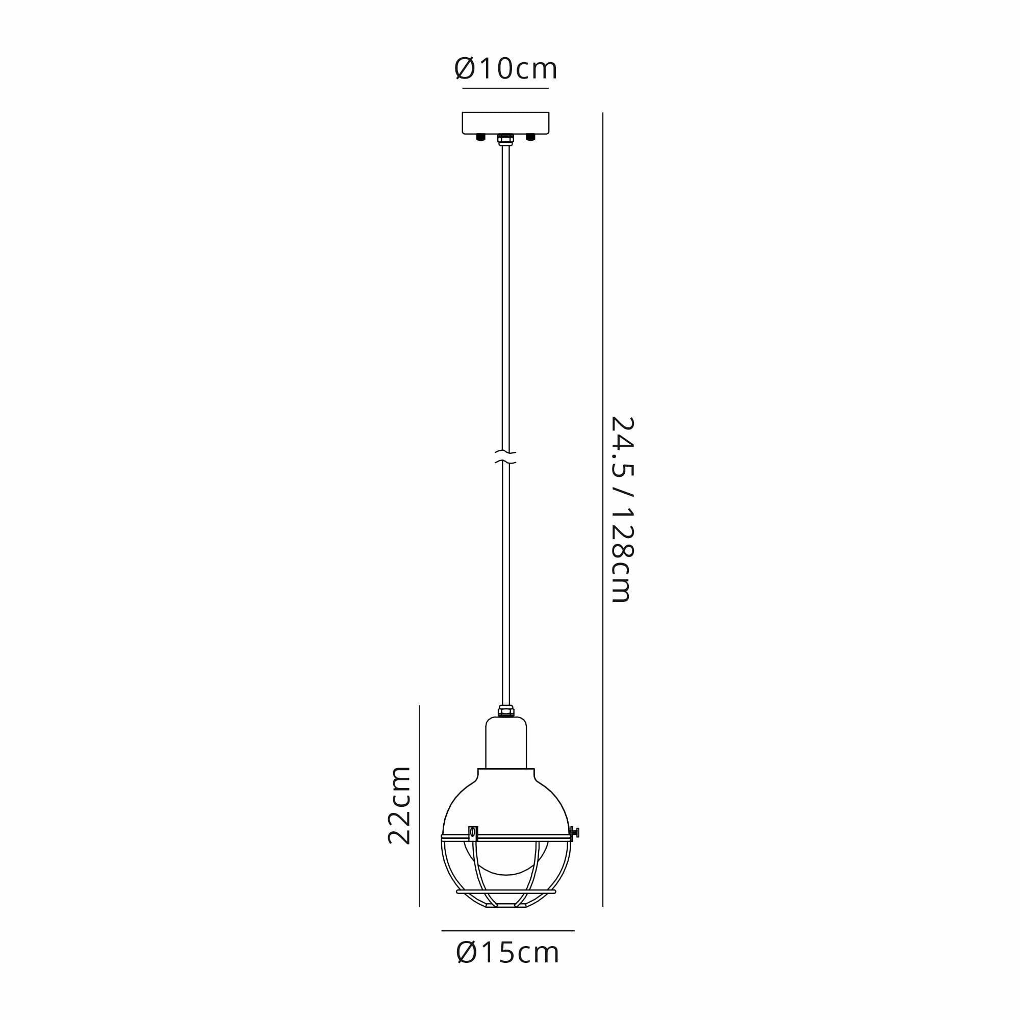 Fabula Gilwell Pendant - Sand Black & Antique Brass - IP65