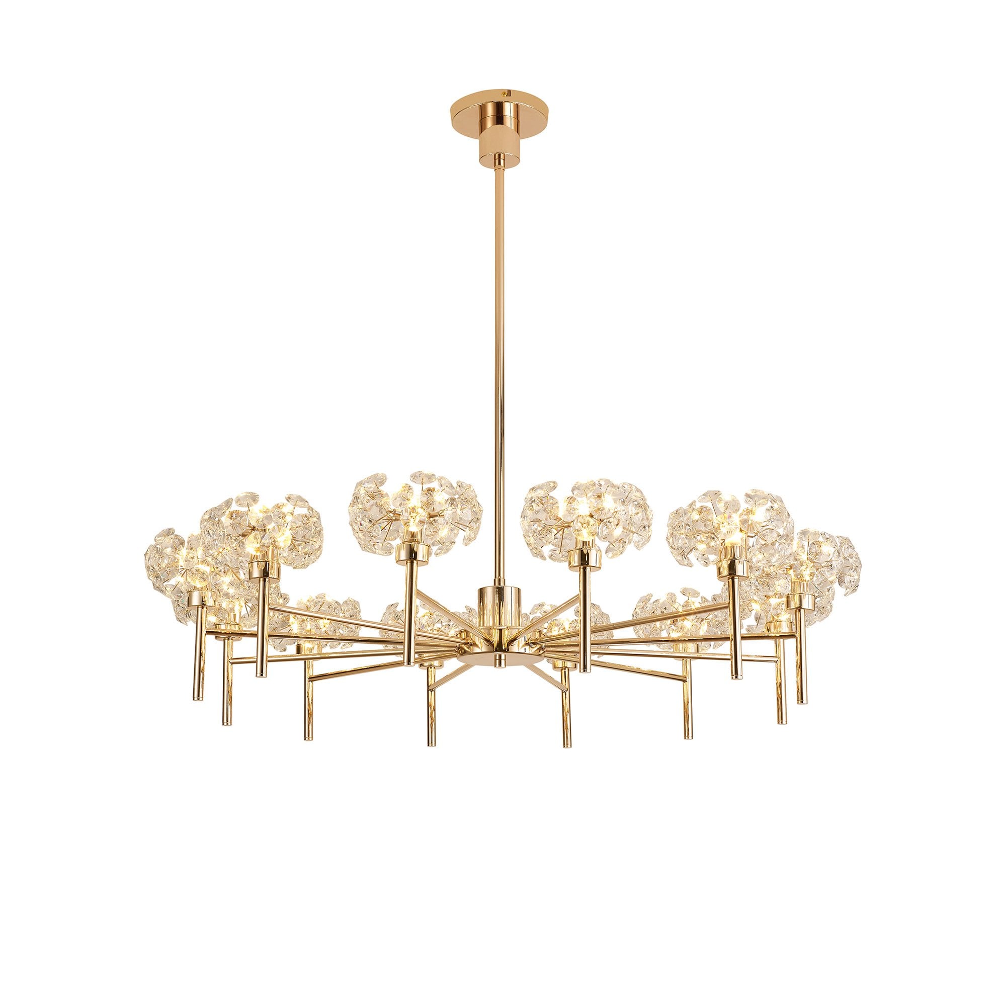 Fabula Grosvenor 12 Light Telescopic Light - French Gold & Crystal Glass