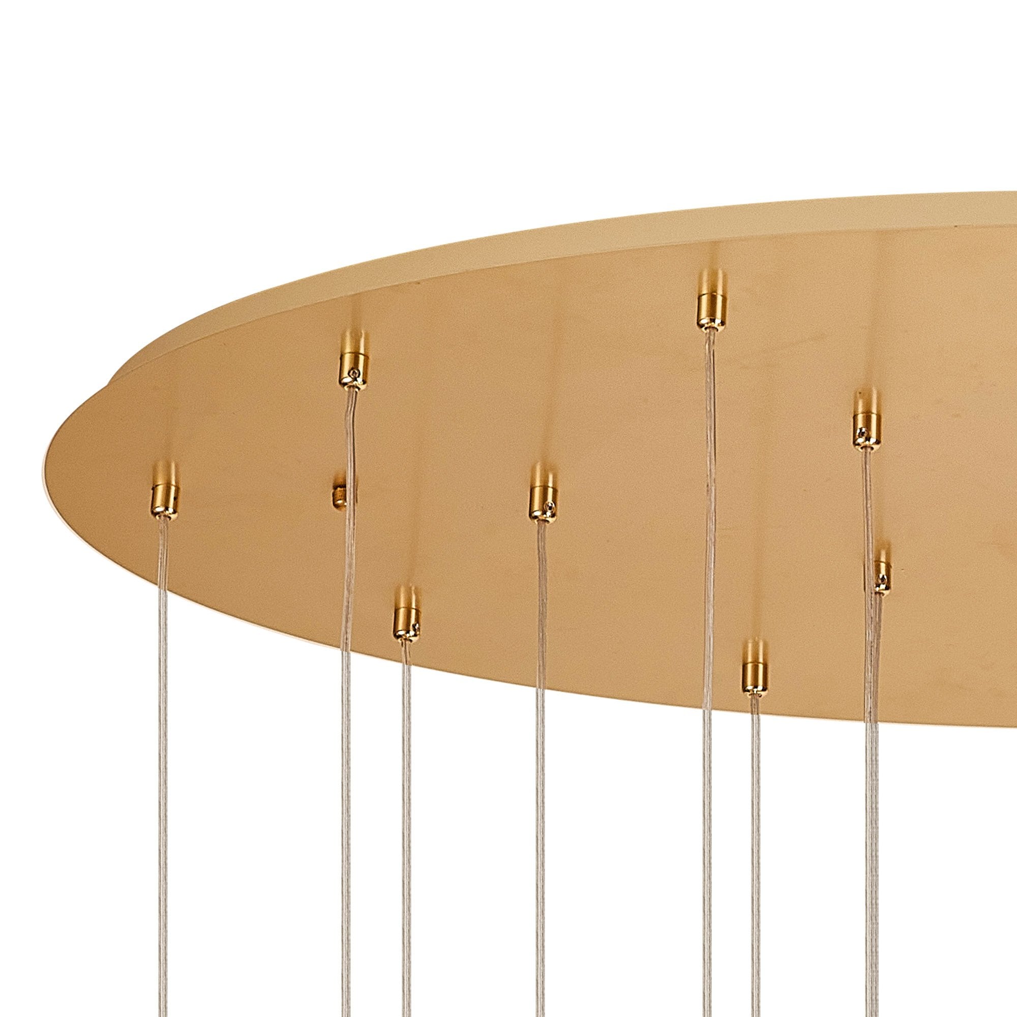 Fabula Grosvenor 19 Light Oval Multi-Drop Pendant - French Gold & Crystal Glass