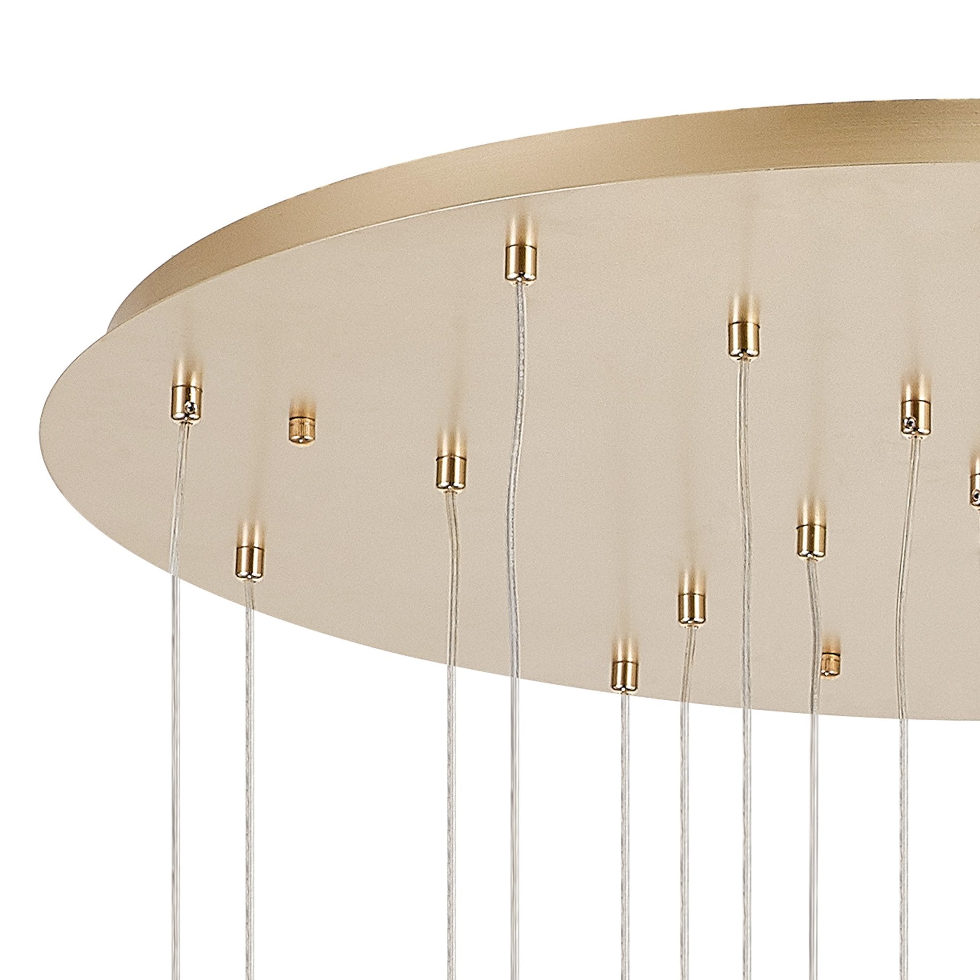 Fabula Grosvenor 19 Light Round 3-Tiered Pendant - French Gold & Crystal Glass