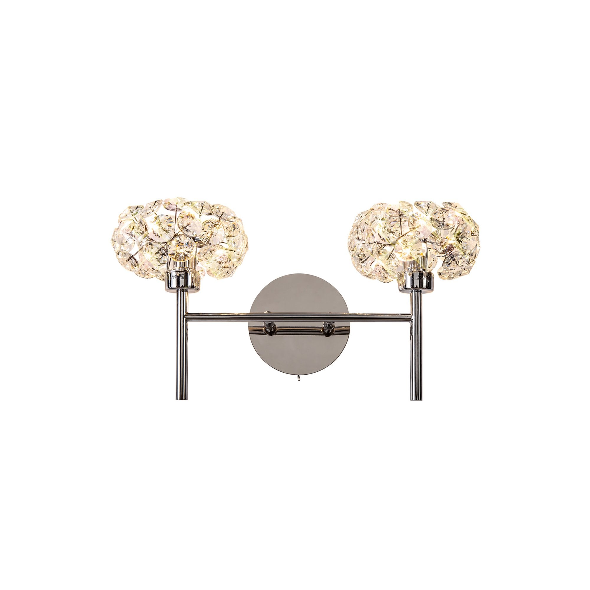 Fabula Grosvenor 2 Light Wall Lamp - Polished Chrome & Crystal Glass