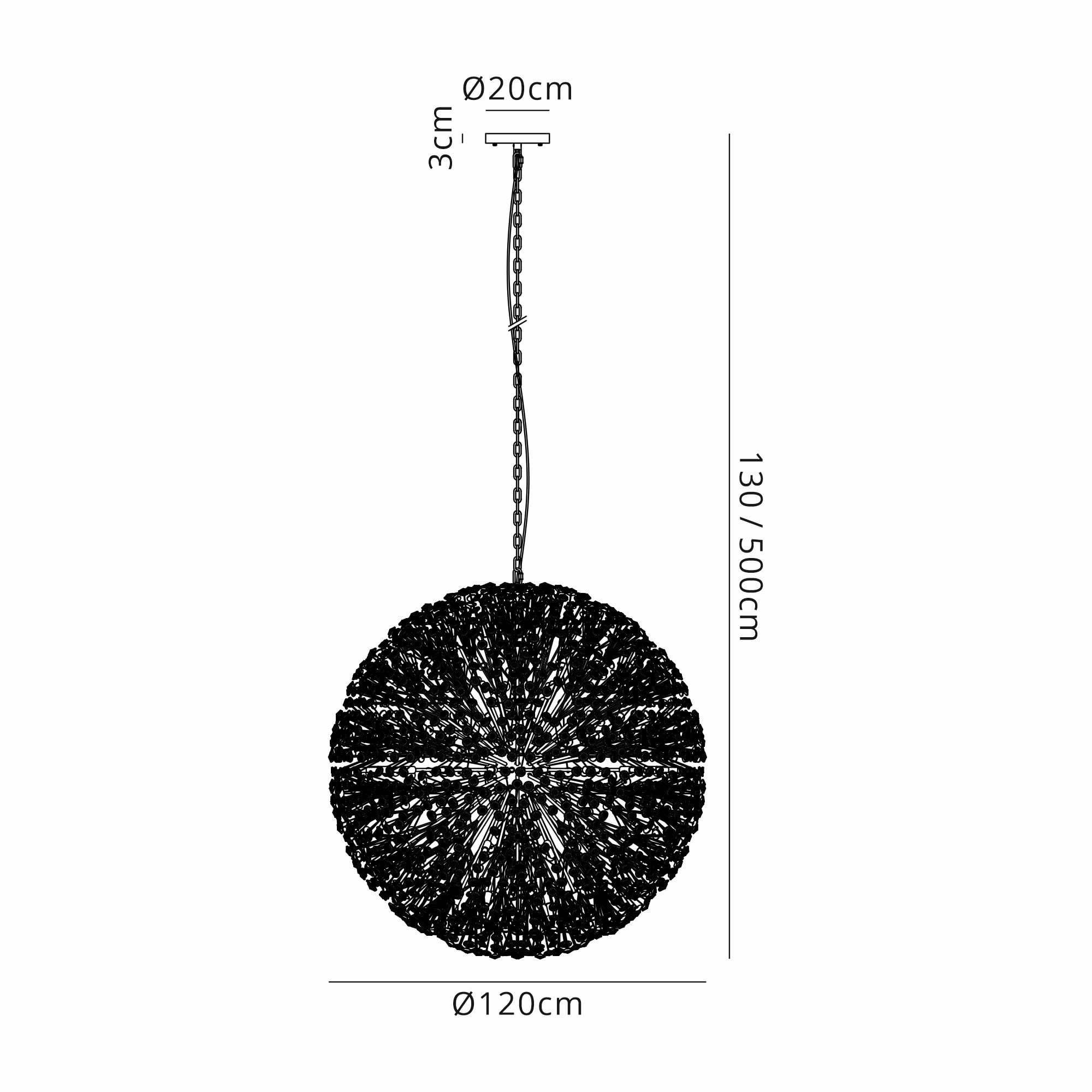 Fabula Grosvenor 64 Light Spherical Pendant - French Gold & Crystal