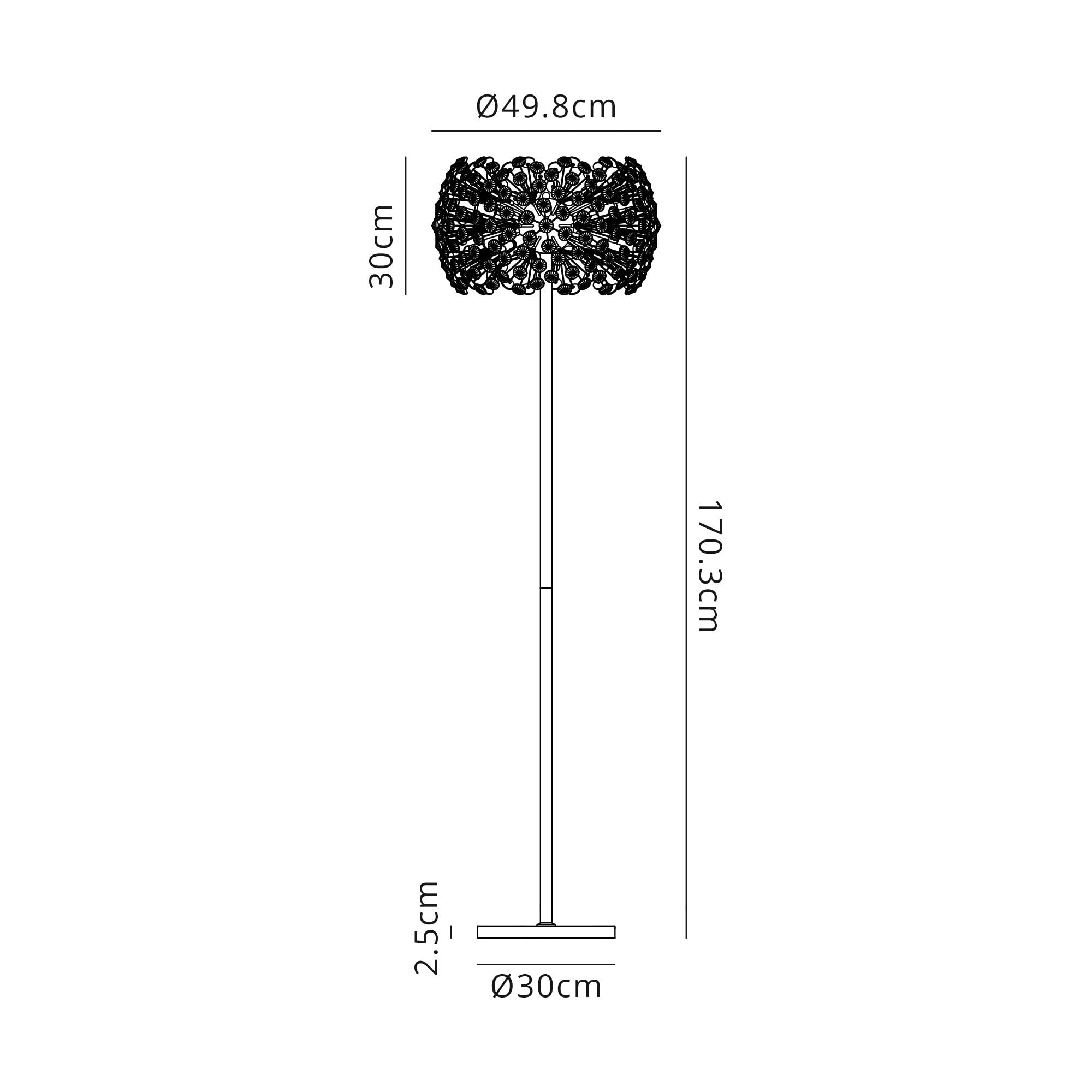 Fabula Grosvenor 8 Light Floor Lamp - Polished Chrome & Crystal