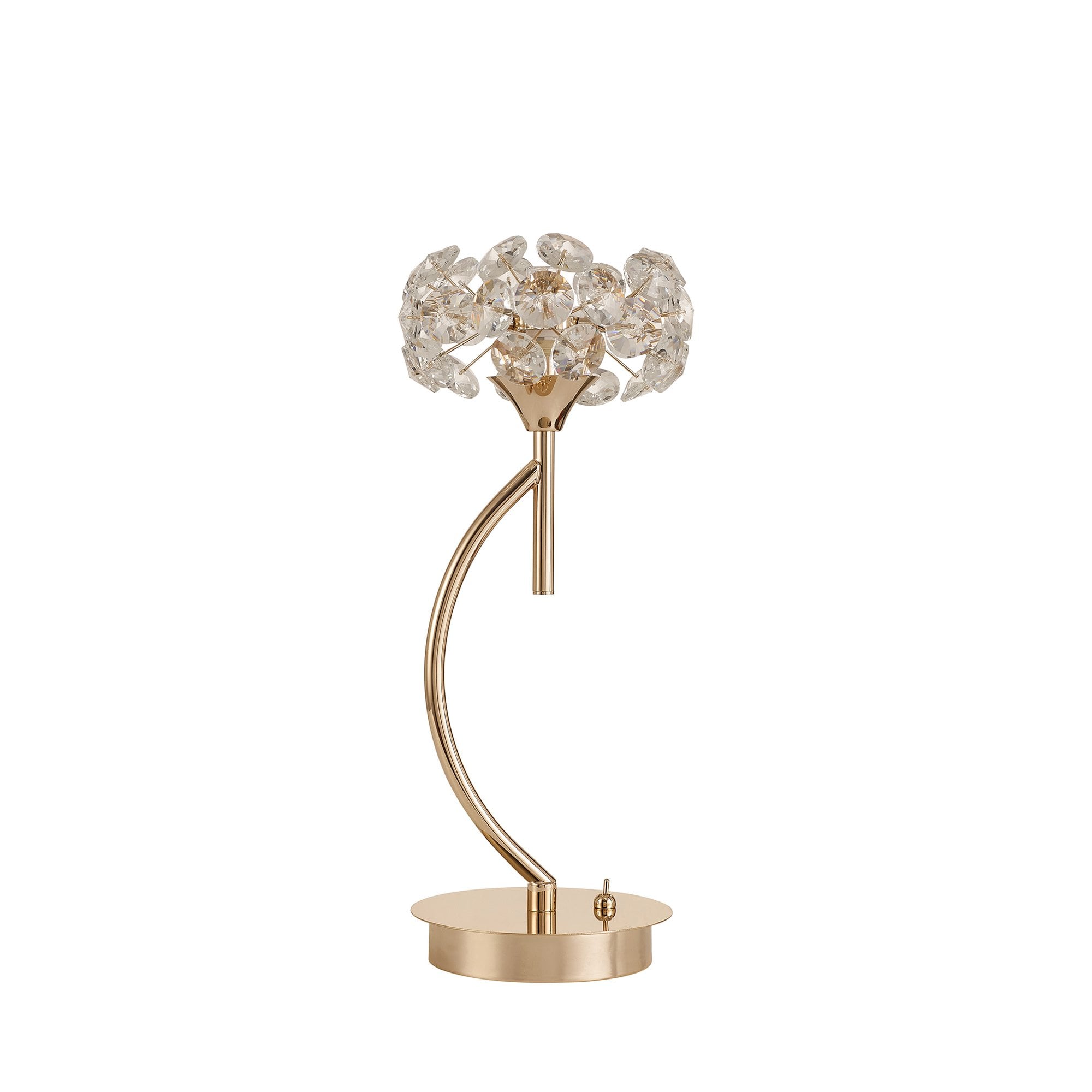 Fabula Grosvenor Single Vertical Table Lamp - French Gold & Crystal