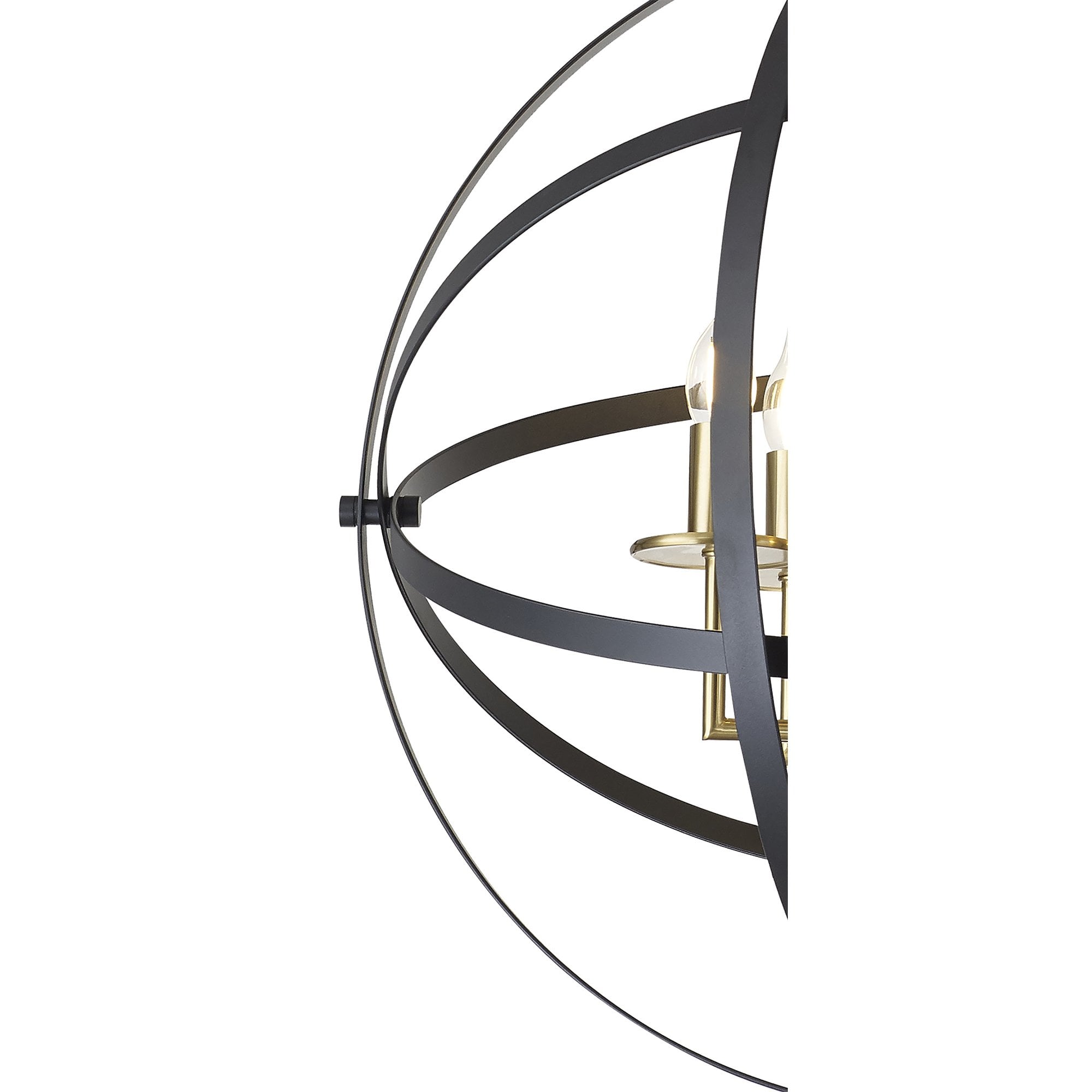 Fabula Guildford 6 Light Pendant - Black & Gold