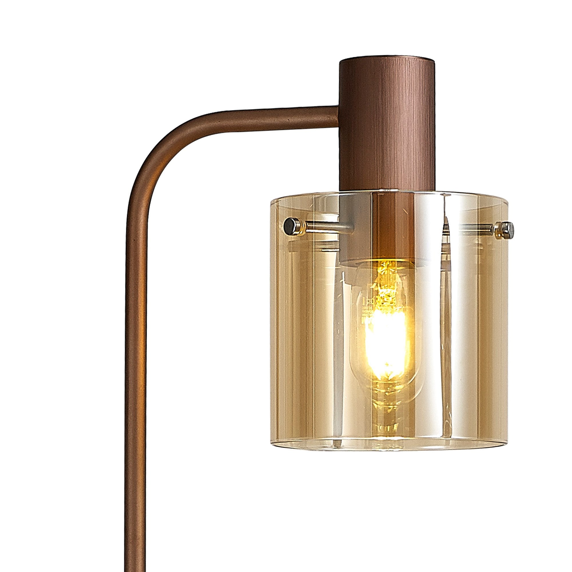 Fabula Kendon Single Floor Lamp - Mocha & Amber Glass
