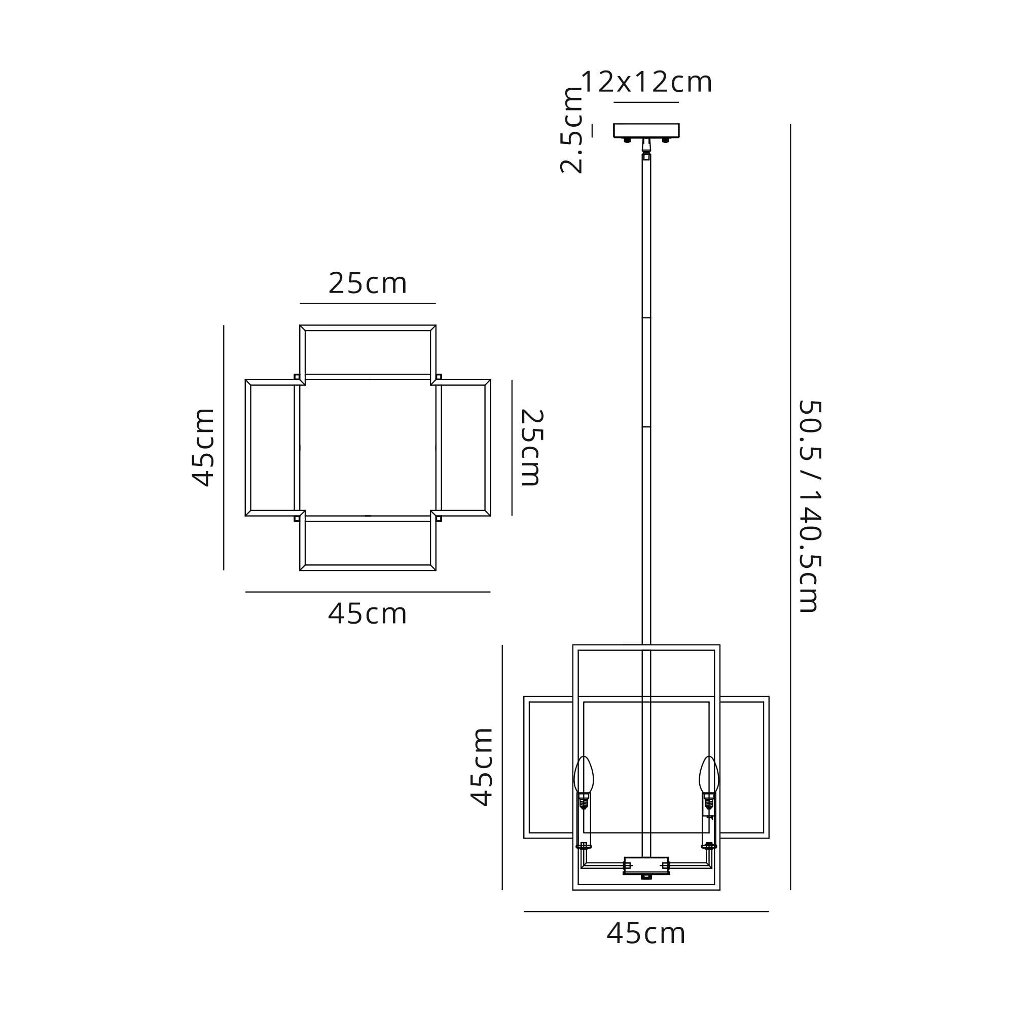 Fabula Kimberley 4 Light Pendant - Anthracite & Satin Nickel
