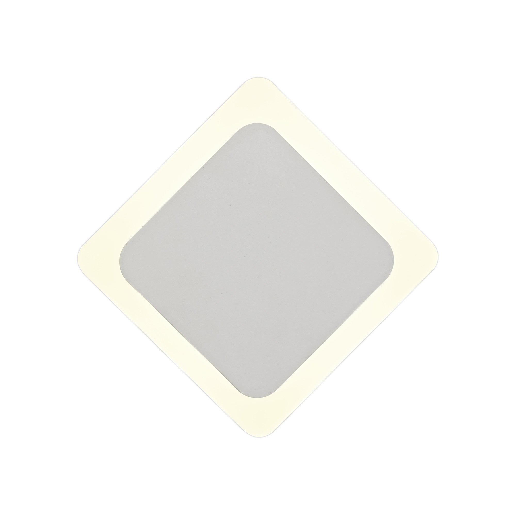 Fabula Kingsley Magnetic Base LED Wall Lamp - 15/19cm Diamond - Central - Sand White & Acrylic Frosted Diffuser