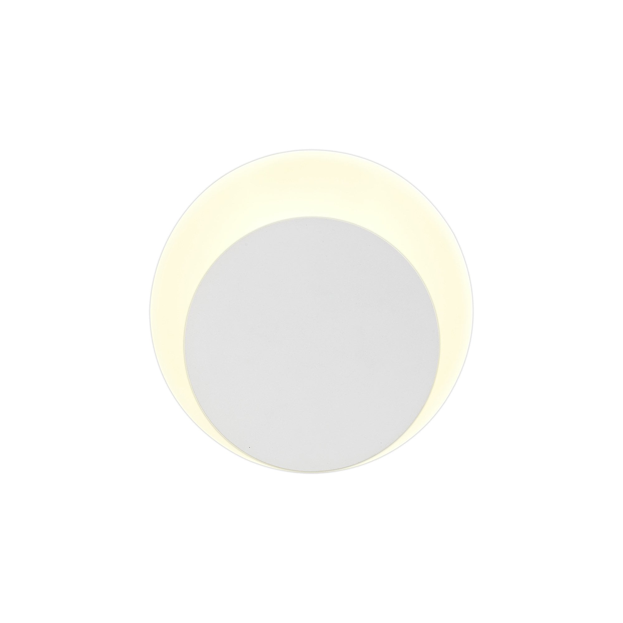 Fabula Kingsley Magnetic Base LED Wall Lamp - 15/19cm Round - Bottom Offset - Sand White & Acrylic Frosted Diffuser