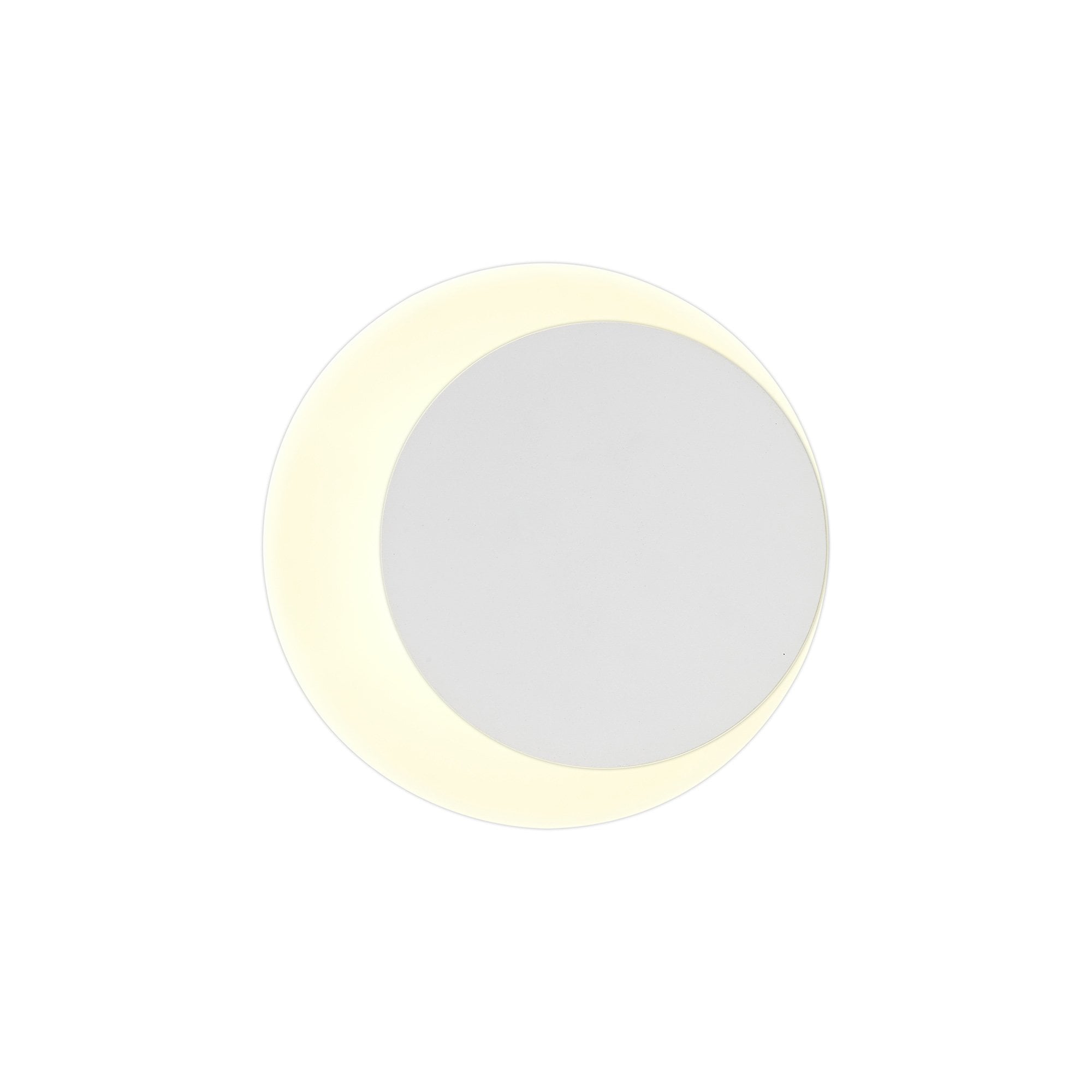 Fabula Kingsley Magnetic Base LED Wall Lamp - 15/19cm Round - Right Offset - Sand White & Acrylic Frosted Diffuser