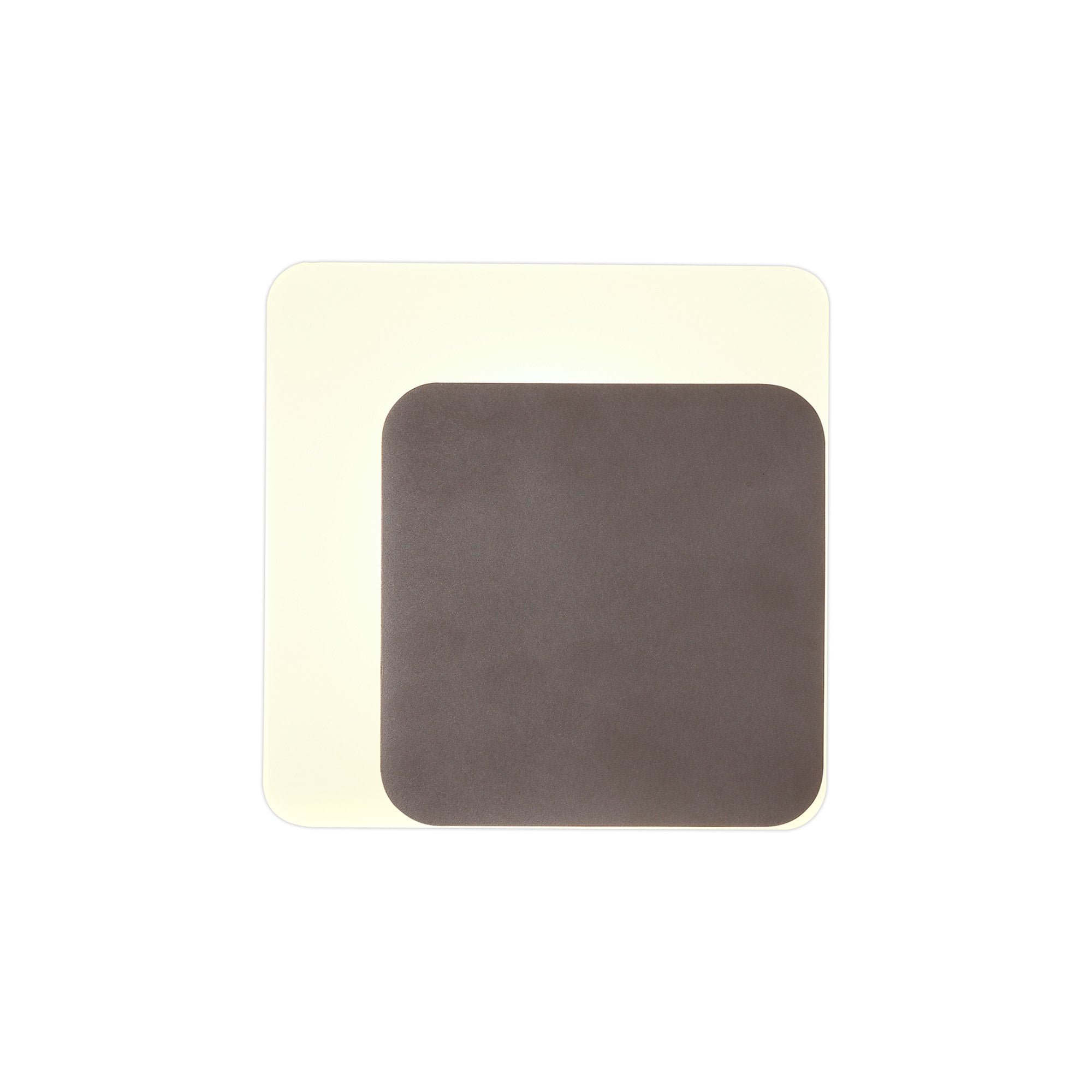 Fabula Kingsley Magnetic Base LED Wall Lamp - 15/19cm Square - Right Offset - Coffee & Acrylic Frosted Diffuser