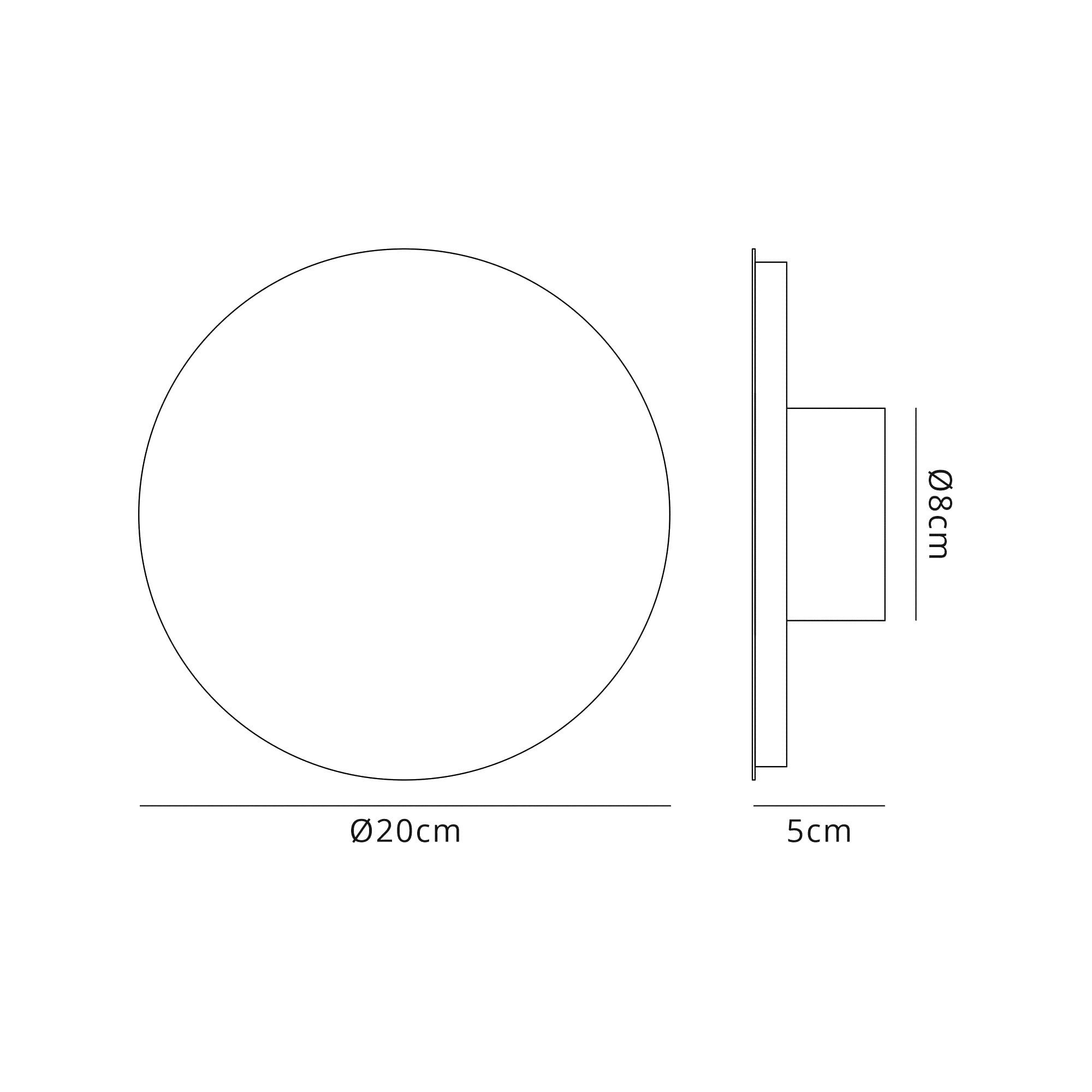 Fabula Kingsley Magnetic Base LED Wall Lamp - 20/19cm Round - Central - Sand White & Acrylic Frosted Diffuser
