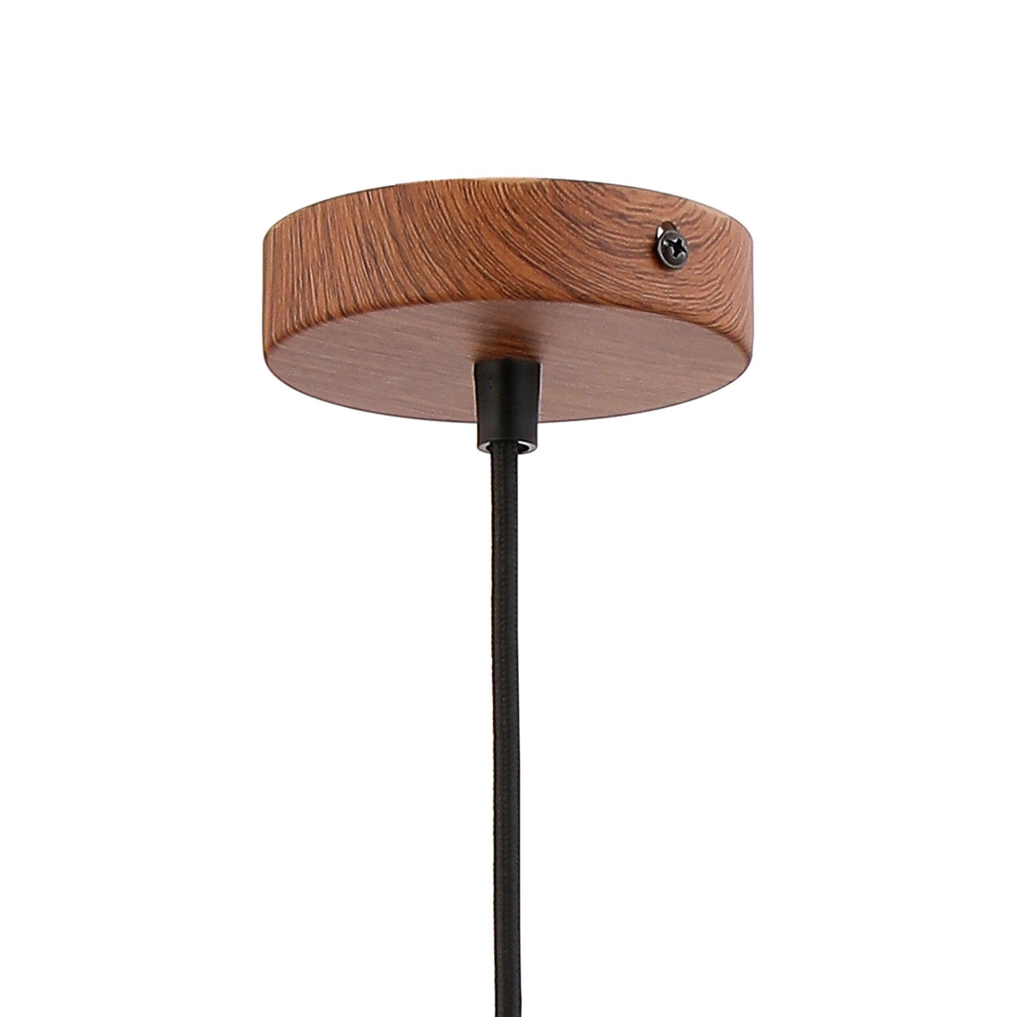 Fabula Laurel Single Pendant - Kite Shade - Walnut & Opal Glass