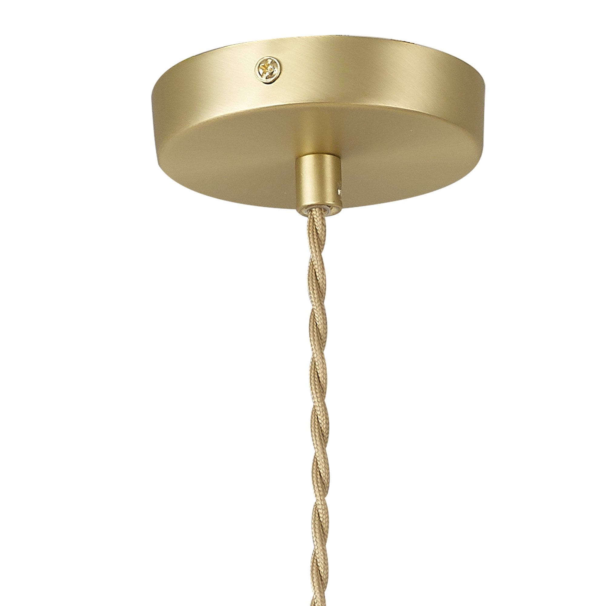Fabula Littleton Medium Single Oval Ball Pendant - Satin Gold & Frosted White Glass